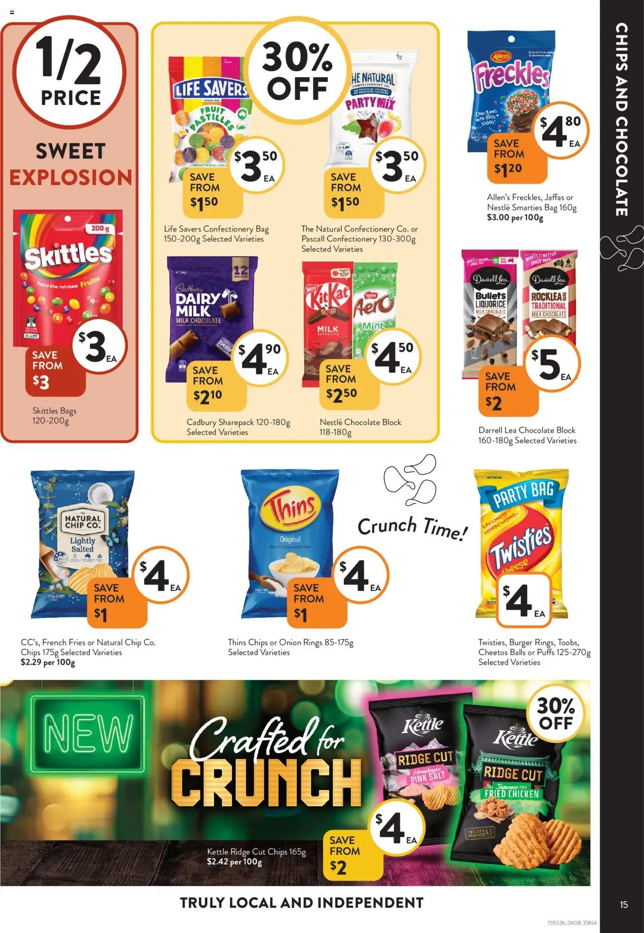 Foodworks catalogue - valid from 06.08.2025 | Page: 15 | Products: Chocolate, Chicken, Chips, Bag
