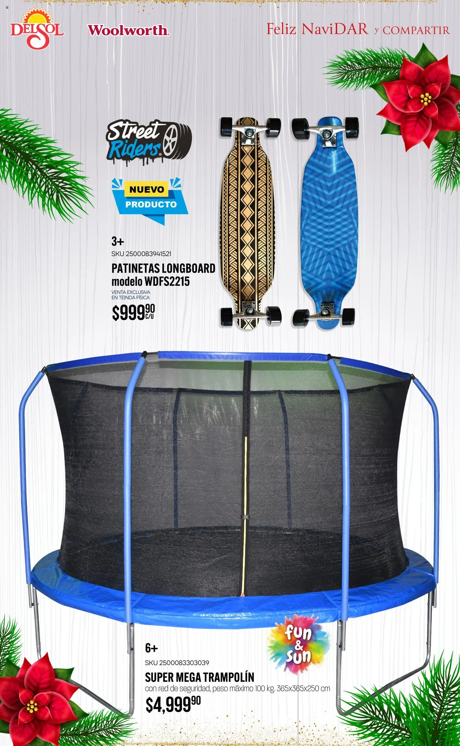 Nuevas ofertas de Del Sol y Woolworth válidas en toda la República Mexicana desde el 06.11.2025. ¡Encuentra las mejores ofertas en Del Sol y Woolworth catálogo Regalos 2025! | Página: 24 | Productos: Trampolín