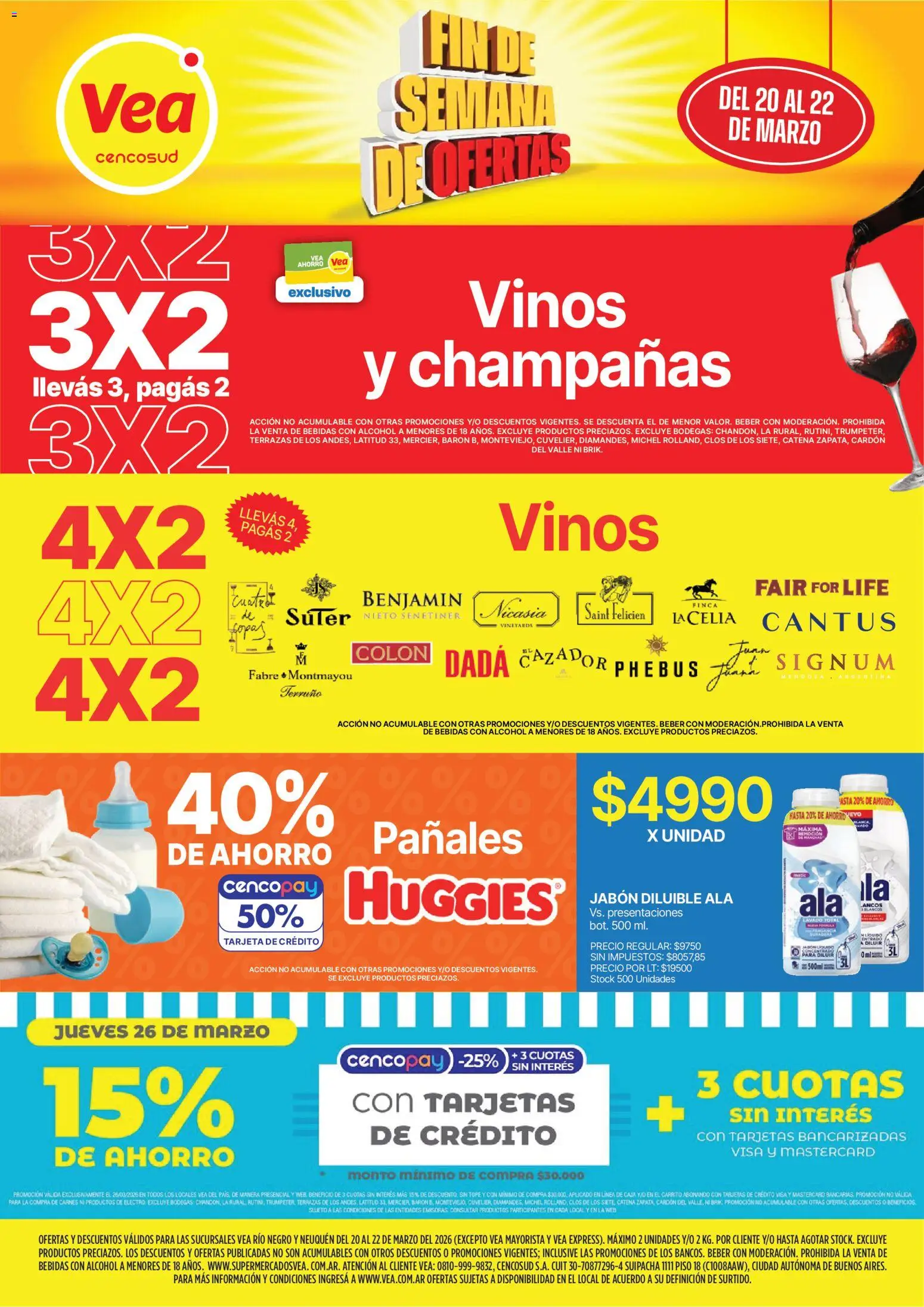 Vea - Ofertas fin de semana Patagonia │ válido desde el 20.03.2026 | Página: 1 | Productos: Caja, Jabón, Pañales