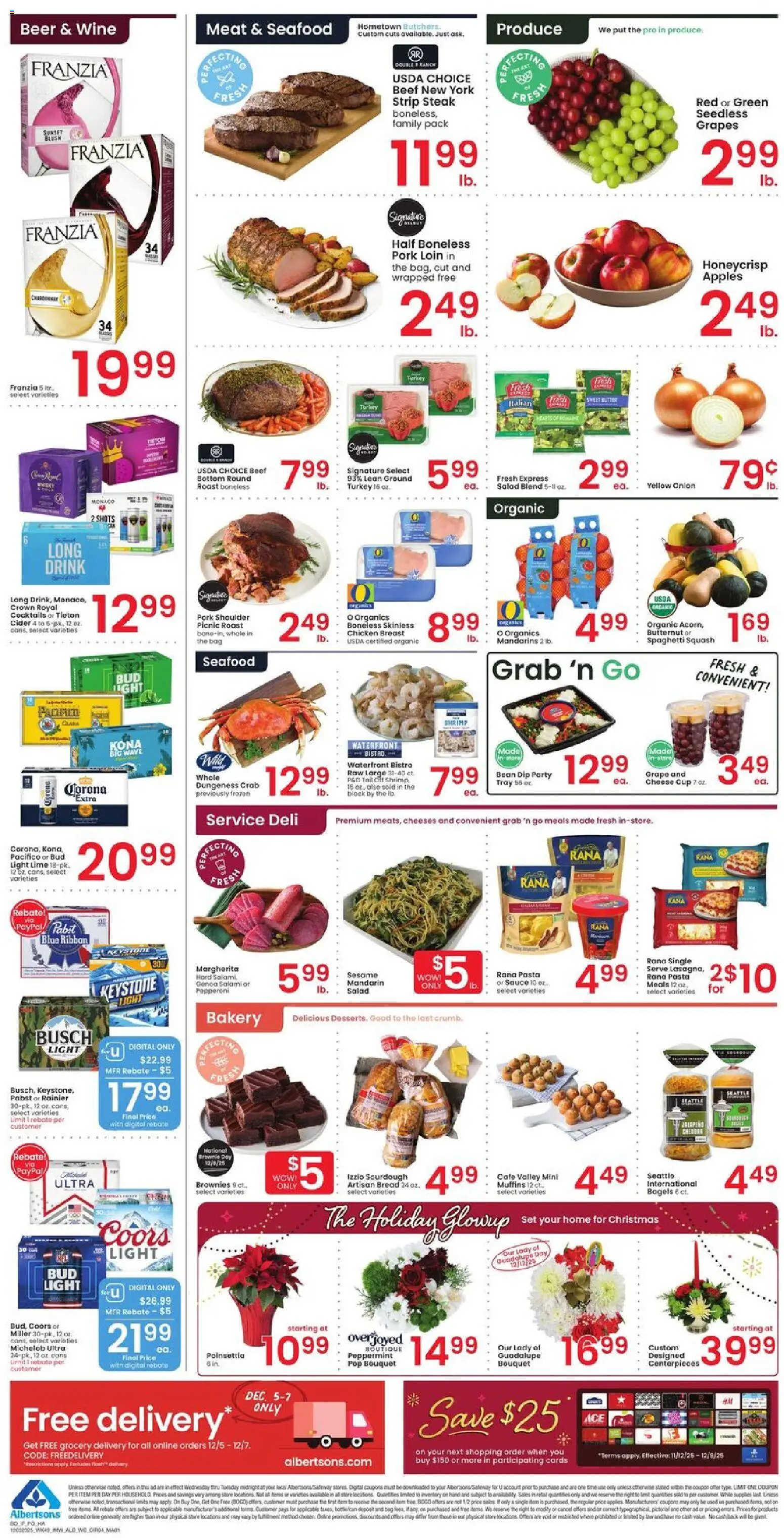 Albertsons Weekly Ad - valid from 03.12.2025 | Page: 4 | Products: Bakery, Cider, Cheese, Beef