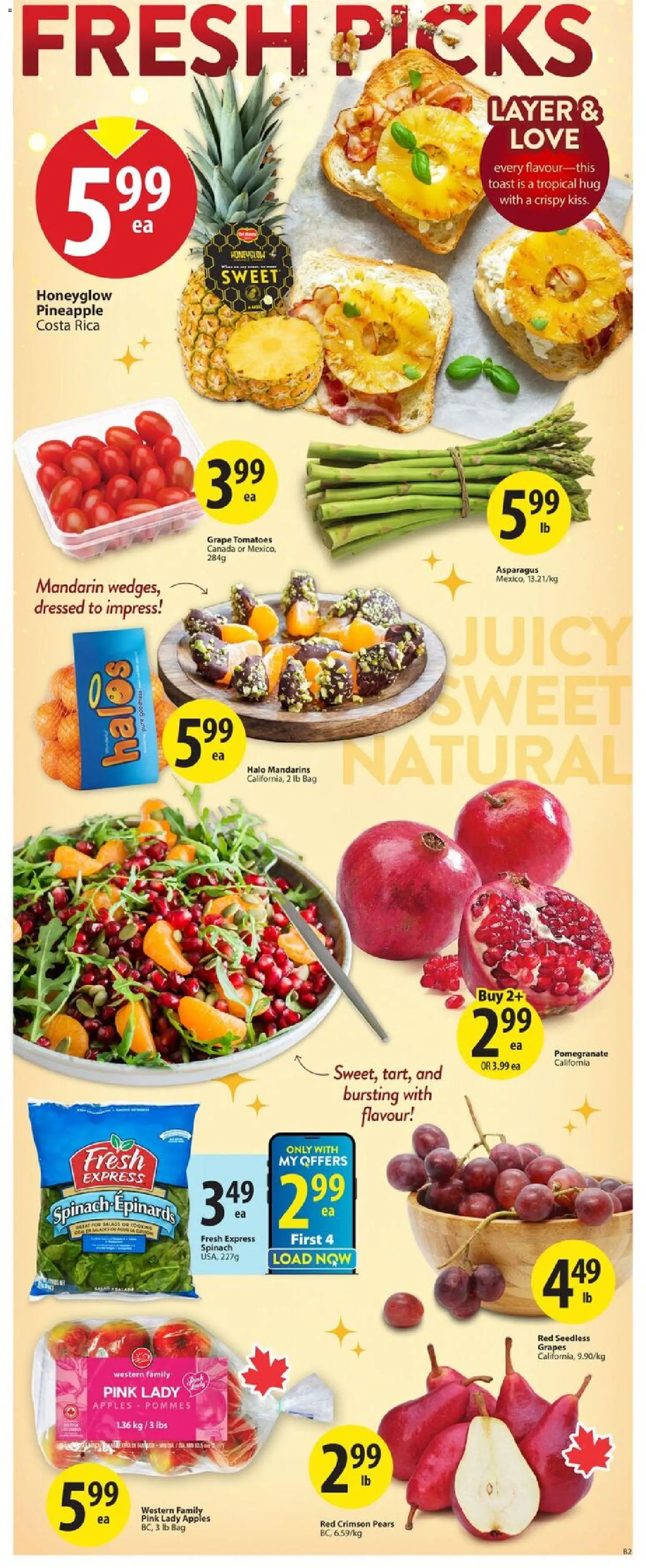 Save on foods flyer valid from 13.11.2025 | Page: 6 | Products: Pineapple, Bag, Apples, Tomatoes