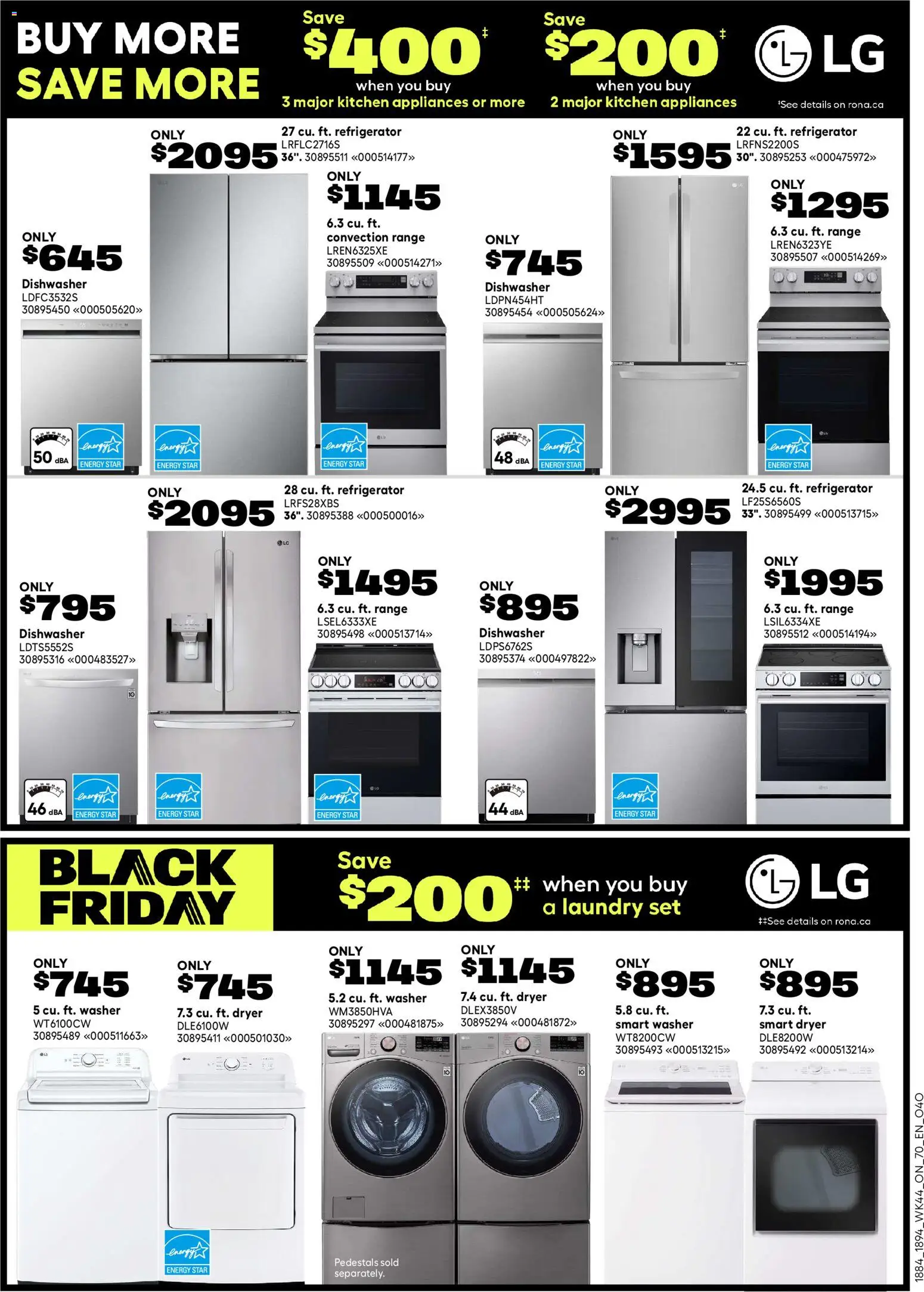 Rona flyer valid from 27.11.2025 | Page: 13 | Products: Refrigerator, Dryer, Dishwasher