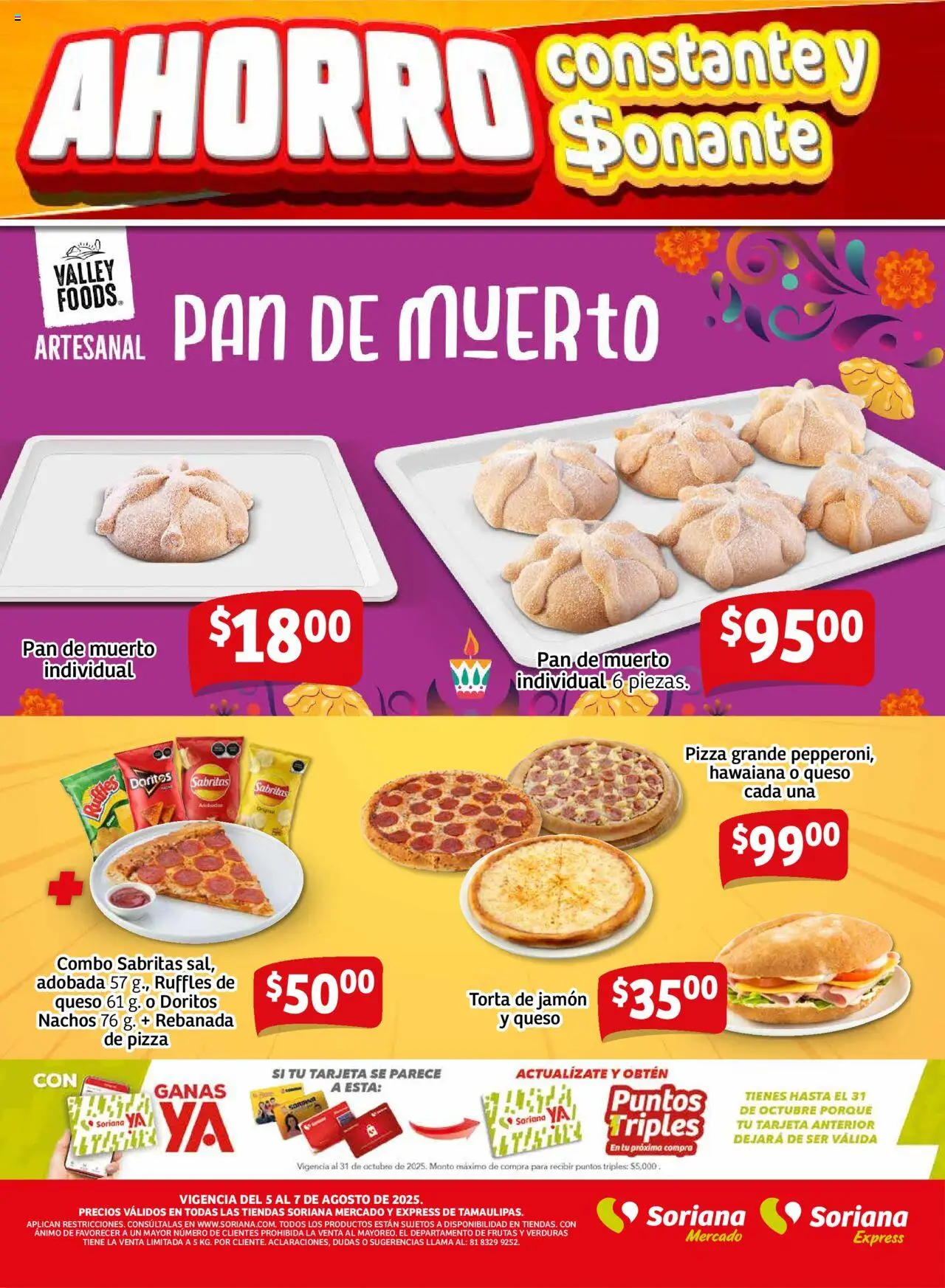 Nuevas ofertas de Soriana válidas en toda la República Mexicana desde el 05.08.2025. ¡Encuentra las mejores ofertas en Soriana - Frescos del Mandado Mercado: Tamaulipas! | Página: 2 | Productos: Queso, Pan, Jamón, Pizza
