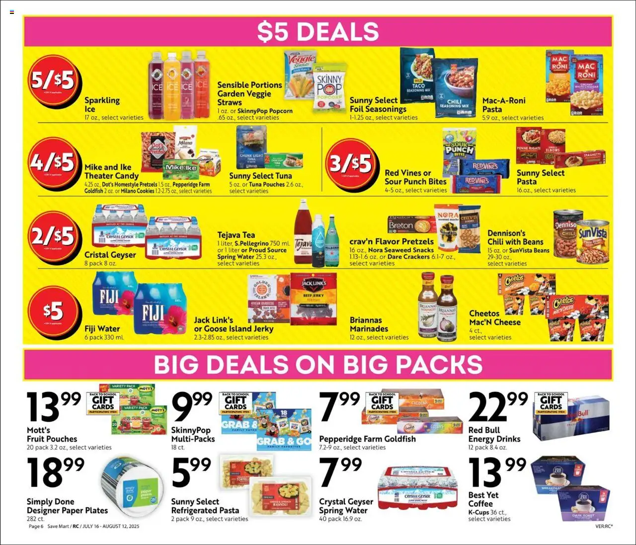 Save Mart Online Savings Guide - valid from 16.07.2025 | Page: 6 | Products: Coffee, Tea, Beef, Water