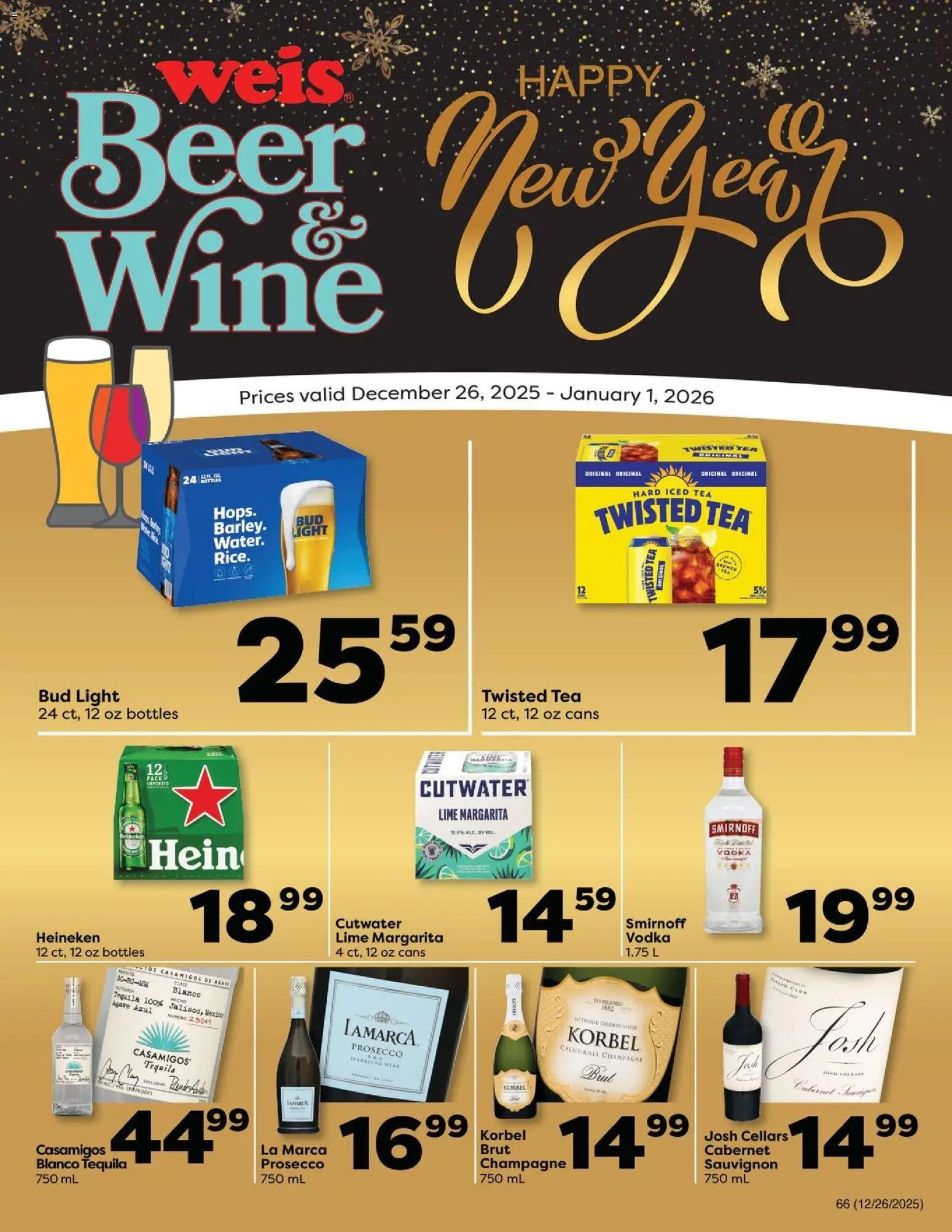 Weis Weekly Ad - valid from 26.12.2025 | Page: 6 | Products: Wine, Beer, Tea, Vodka