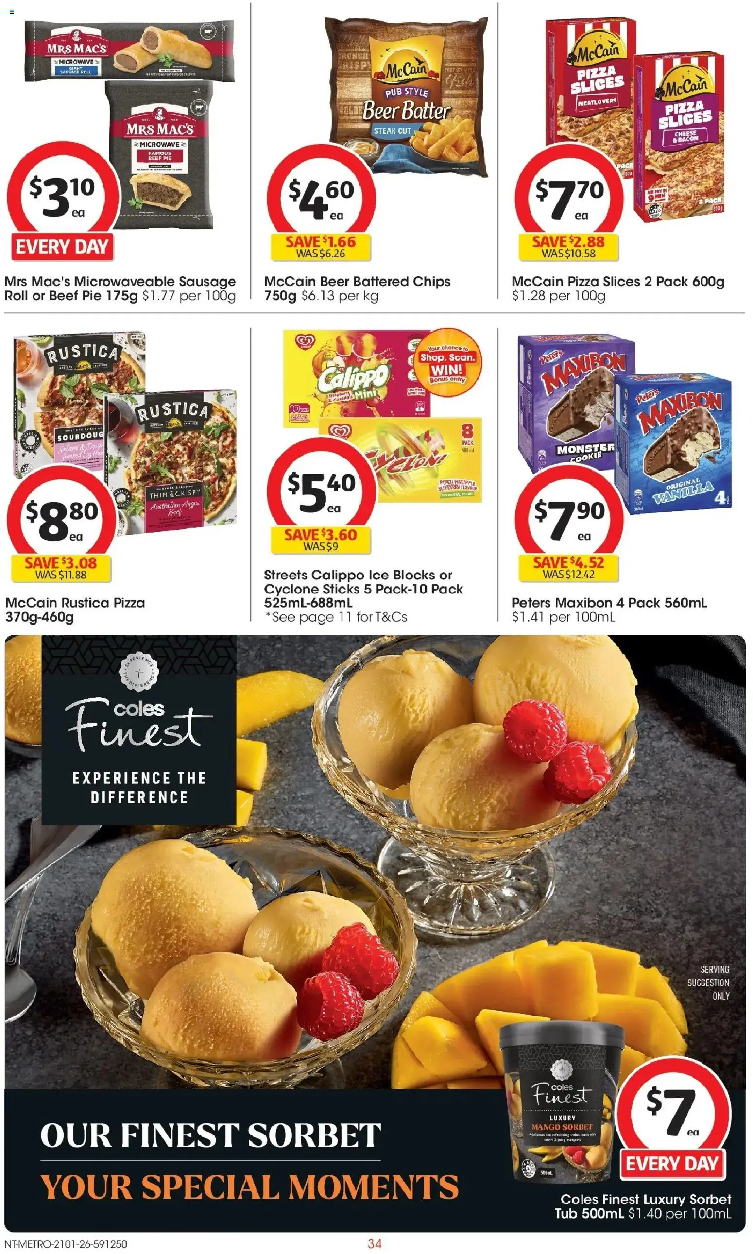 Coles catalogue - valid from 21.01.2026 | Page: 34 | Products: Pizza, Beef, Steak, Sausage