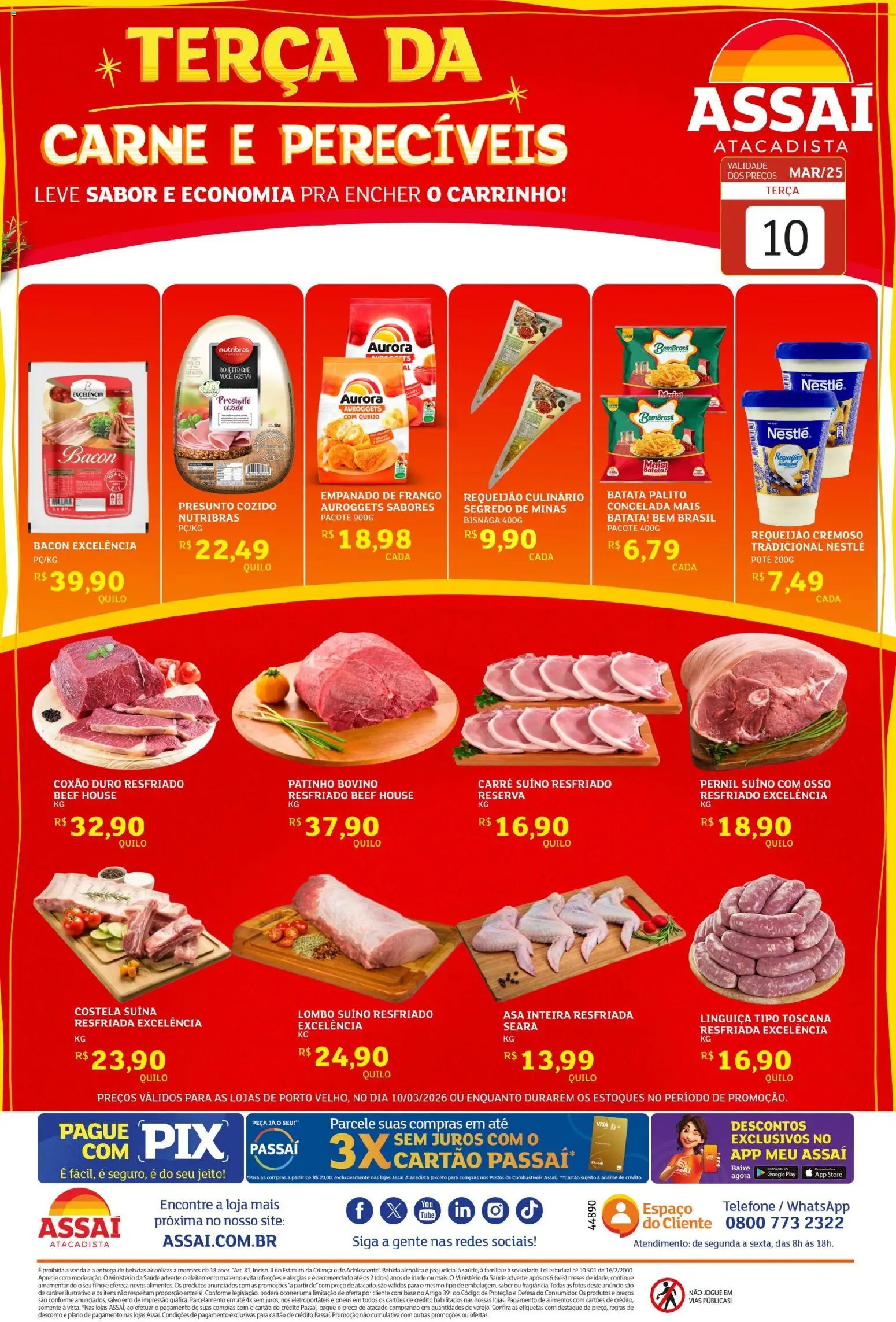 Assaí Atacadista Folheto - válido de 10.03.2026 | Página: 1 | Produtos: Pernil, Pneus, Base, Batata