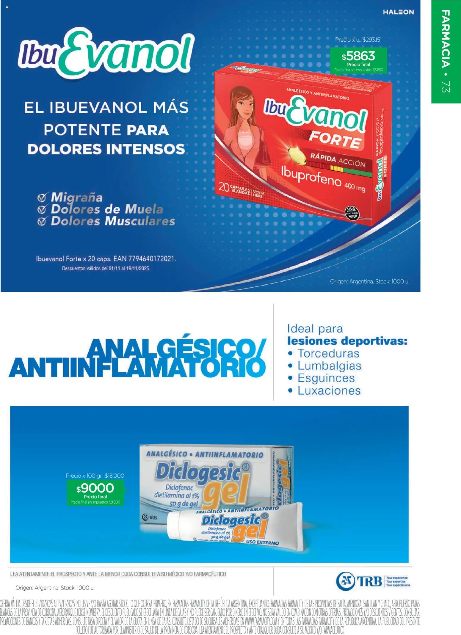 Farmacity catálogo │ válido desde el 30.10.2025 | Página: 73 | Productos: Té, Analgésico, Antiinflamatorio