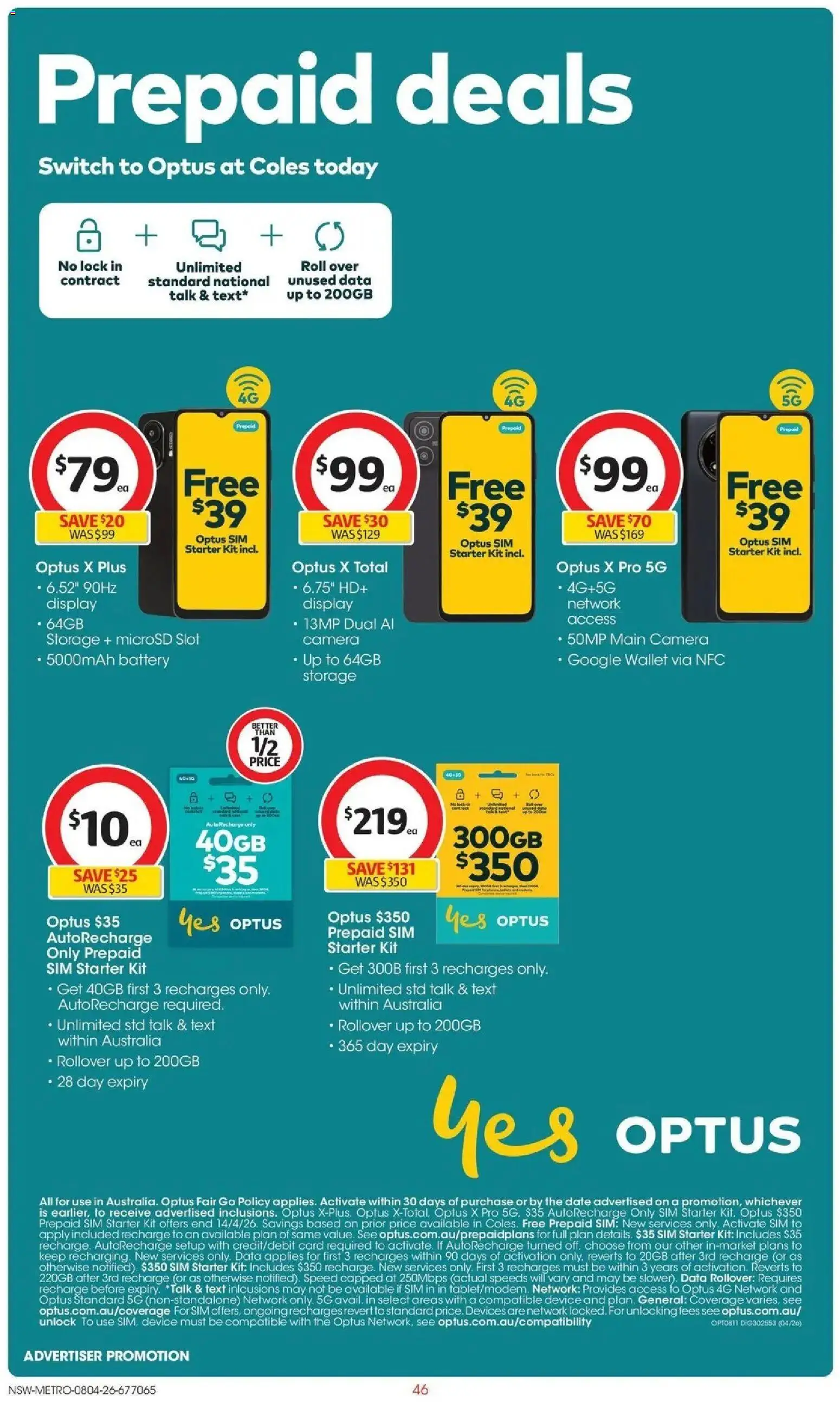 Deals catalogue - valid from 07.04.2026 | Page: 46 | Products: Wallet, Date, Device, Camera