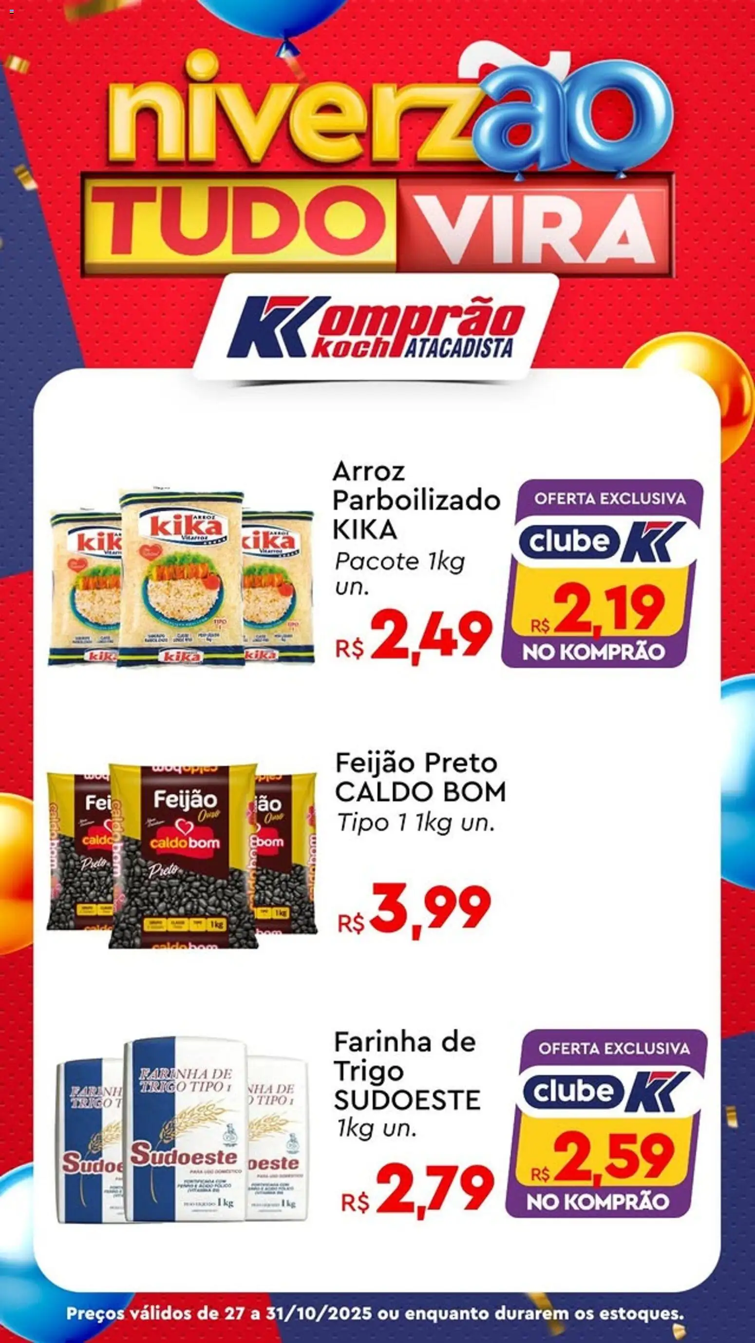 Komprao Atacadista Folheto - válido de 27.10.2025 | Página: 2 | Produtos: Feijão, Farinha de trigo, Arroz