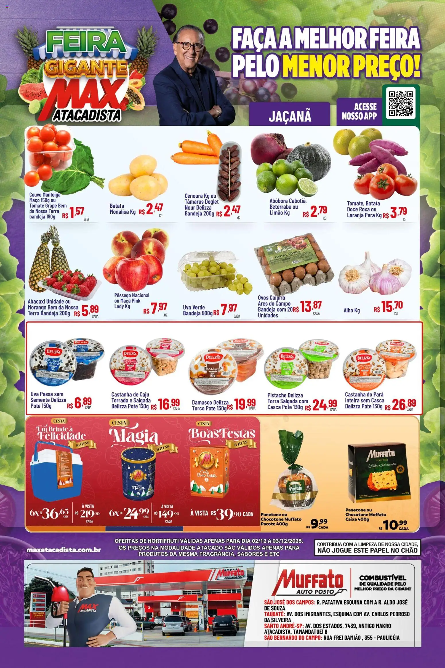 Max Atacadista Folheto - válido de 01.12.2025 | Página: 1 | Produtos: Batata, Couve, Panetone, Chocotone