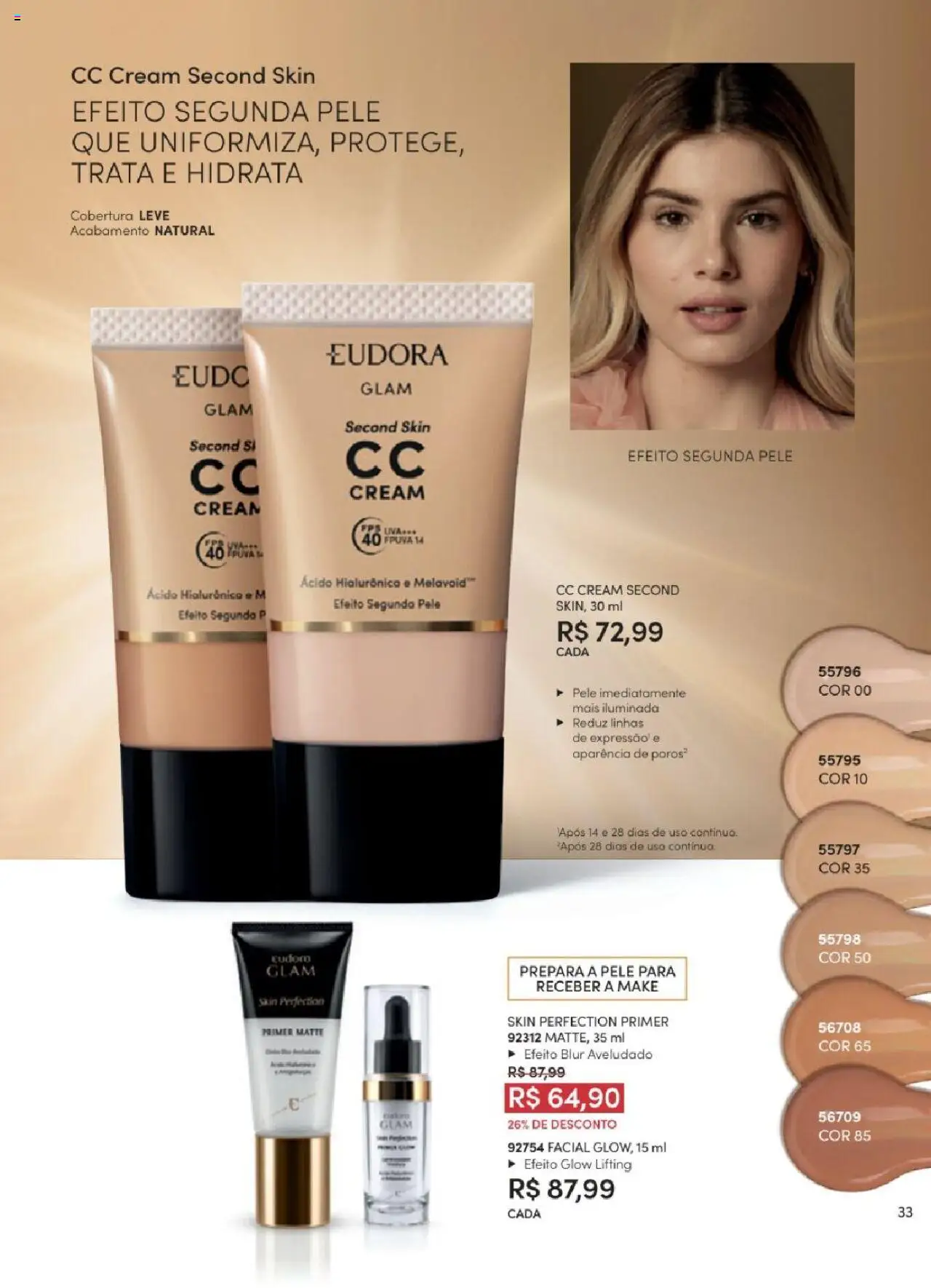 Eudora Folheto - válido de 06.06.2025 | Página: 33 | Produtos: Segunda pele, Primer