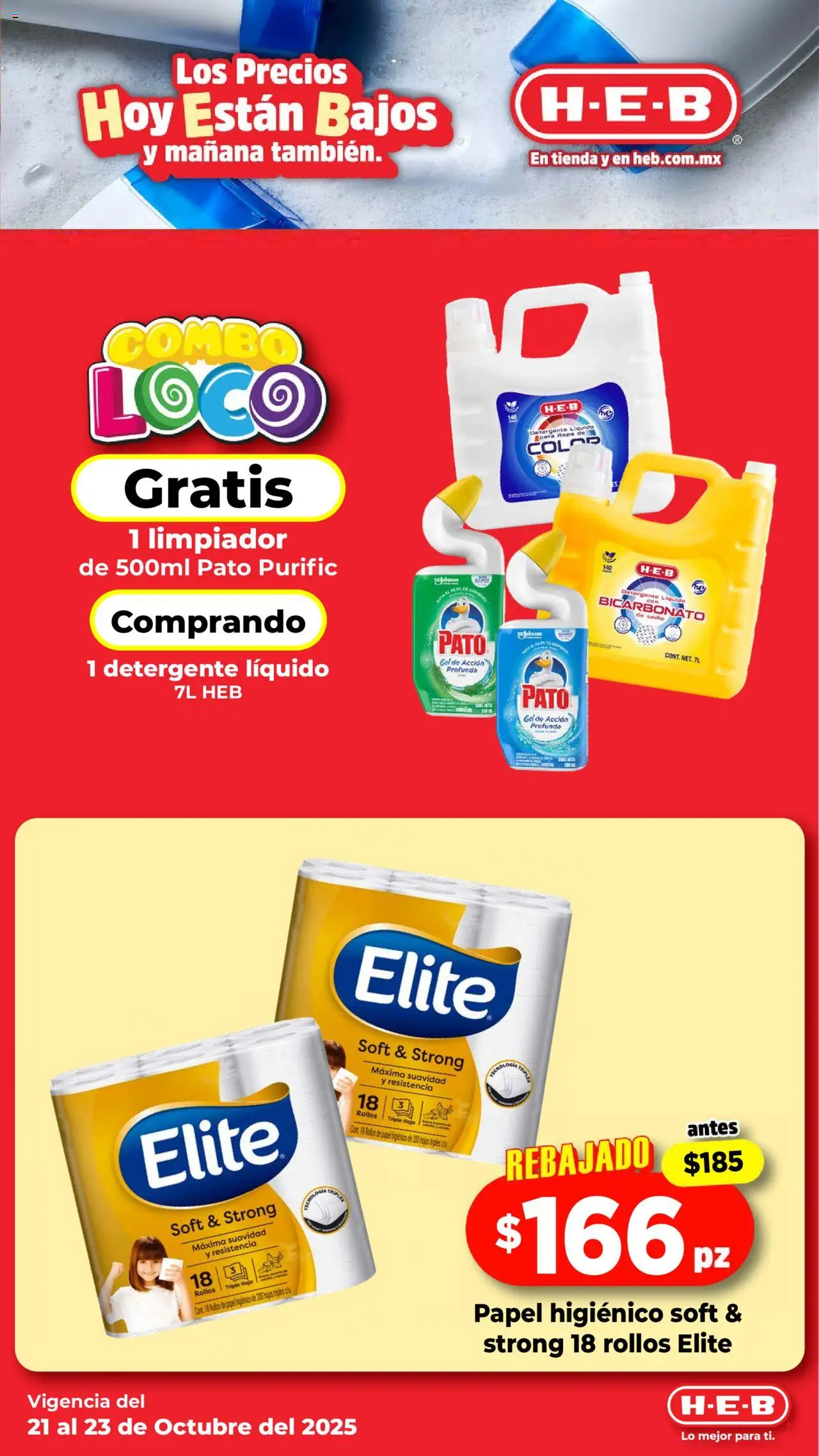 Nuevas ofertas de H-E-B válidas en toda la República Mexicana desde el 21.10.2025. ¡Encuentra las mejores ofertas en H-E-B folleto! | Página: 6 | Productos: Detergente, Limpiador, Papel higiénico, Ropa