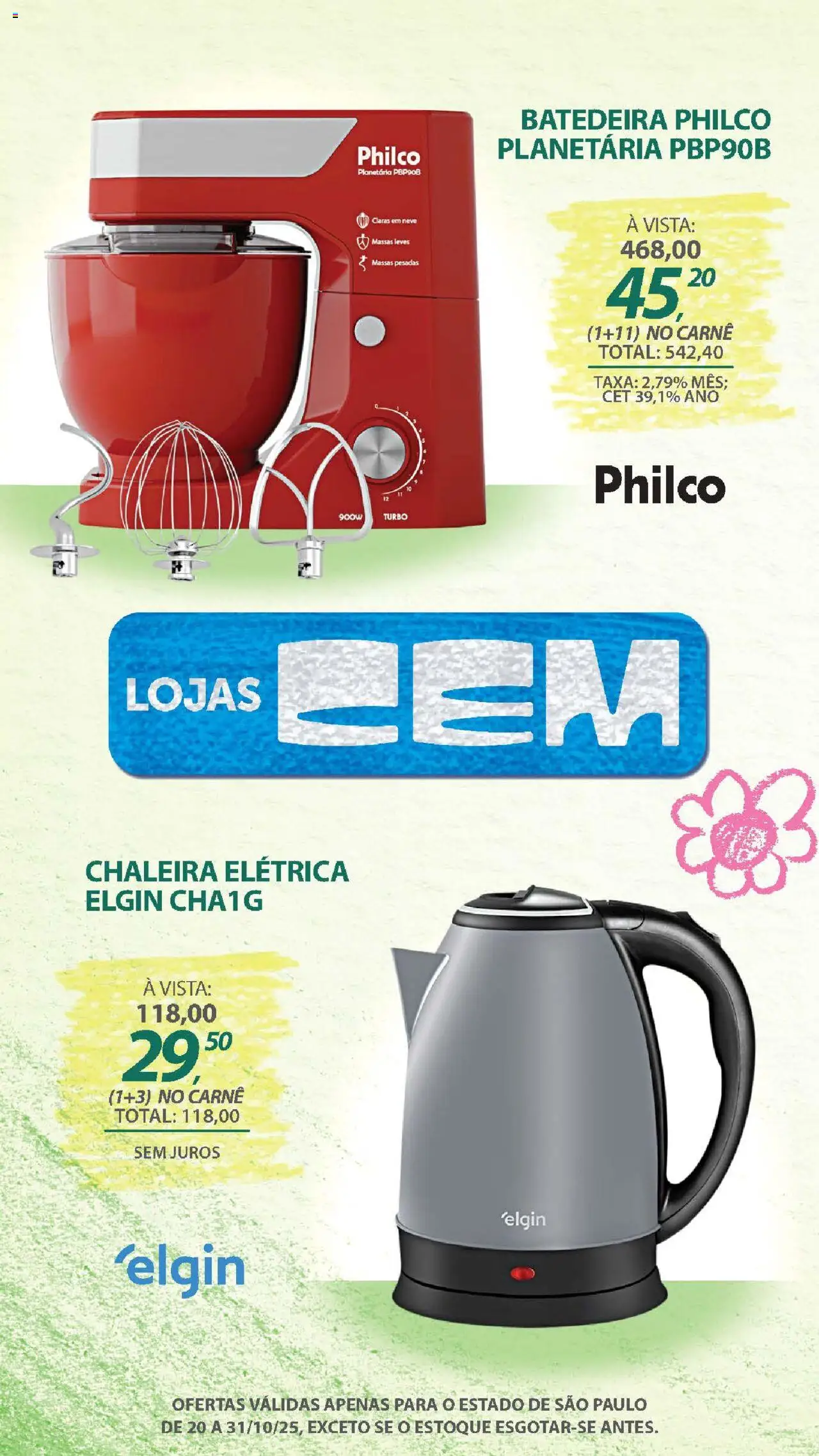 Lojas Cem Folheto - válido de 20.10.2025 | Página: 67 | Produtos: Chaleira, Chaleira elétrica, Batedeira, Carne