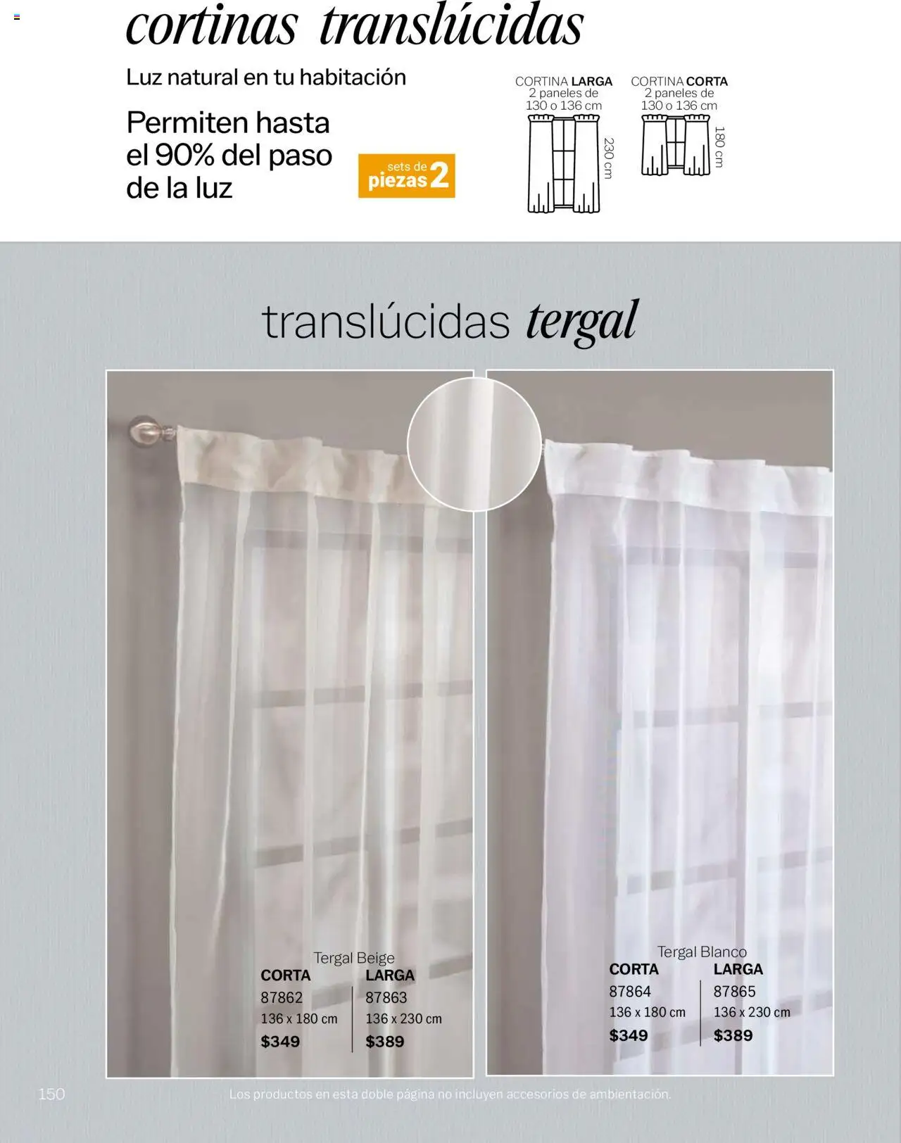 Nuevas ofertas de Vianney válidas en toda la República Mexicana desde el 15.08.2025. ¡Encuentra las mejores ofertas en Vianney - Catálogo Invierno! | Página: 152 | Productos: Cortinas