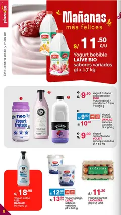 Catálogo Plaza Vea válido desde 16.07.2025 | Página: 8 | Productos: Yogurt, Huevos