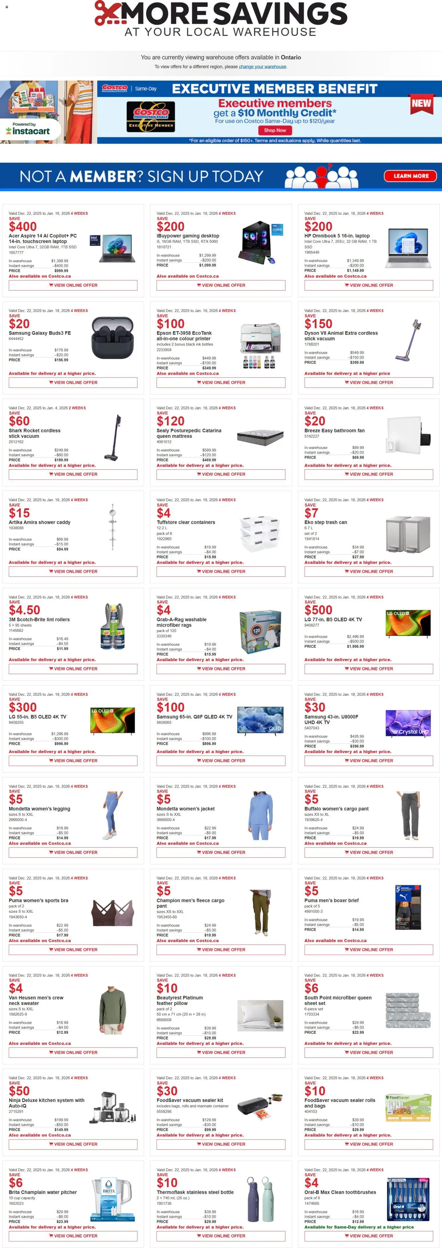 Costco flyer valid from 22.12.2025 | Page: 1