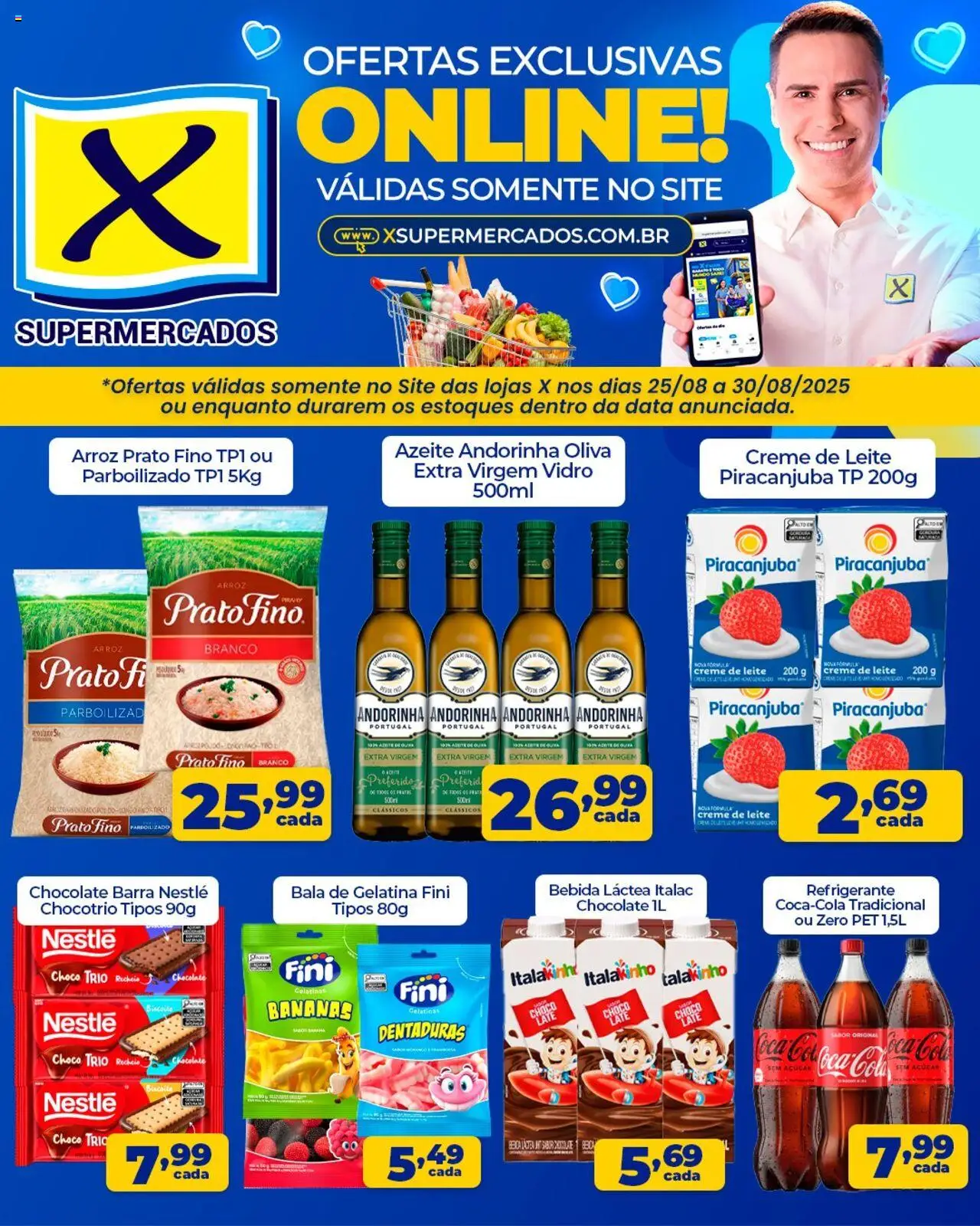 X Supermercados Folheto - válido de 25.08.2025 | Página: 2 | Produtos: Biscoito, Leite, Chocolate, Bala