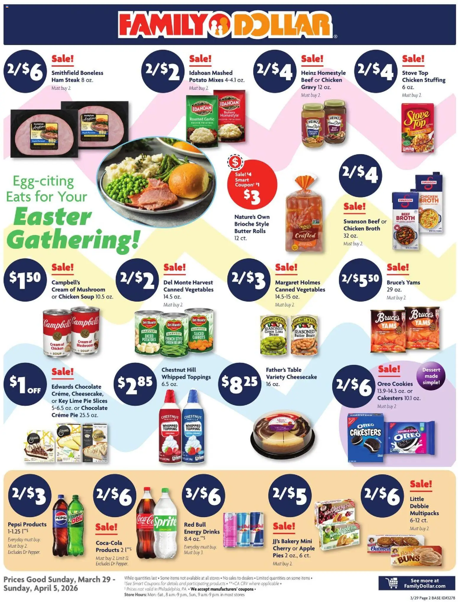 Family Dollar Weekly Ad - valid from 29.03.2026 | Page: 1 | Products: Basket, Eggs
