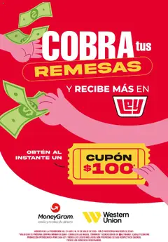 Vista previa de Casa Ley folleto Cobra tus remesas, nuevo folleto de la tienda, válido en México a partir del 21.04.2025