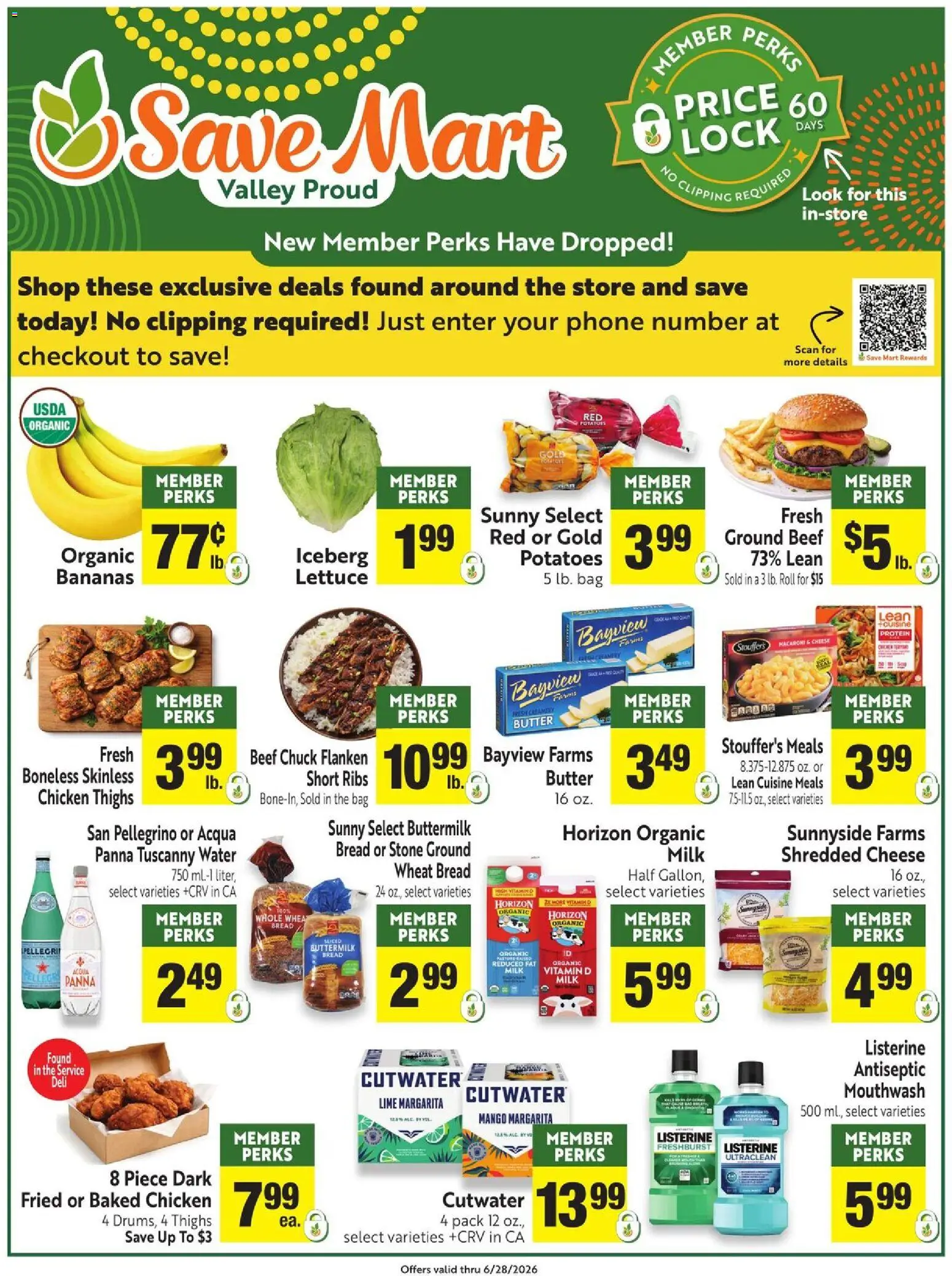 Save Mart Ad - valid from 22.04.2026 | Page: 1 | Products: Bananas, Beef, Phone, Bag