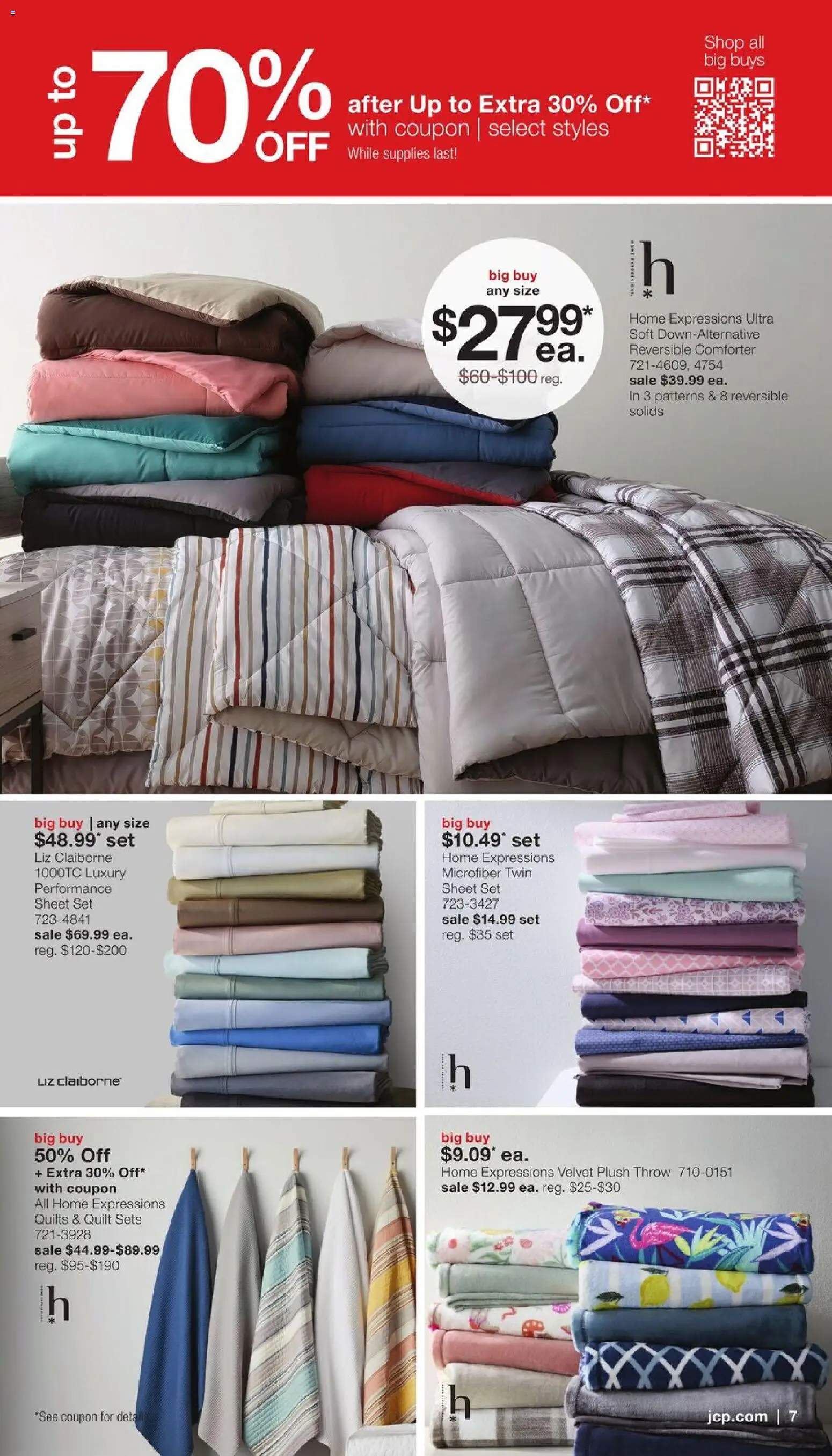 JCPenney Our Biggest Home Sale of the Season - valid from 23.03.2026 | Page: 6 | Products: Quilt, Comforter, Sheet