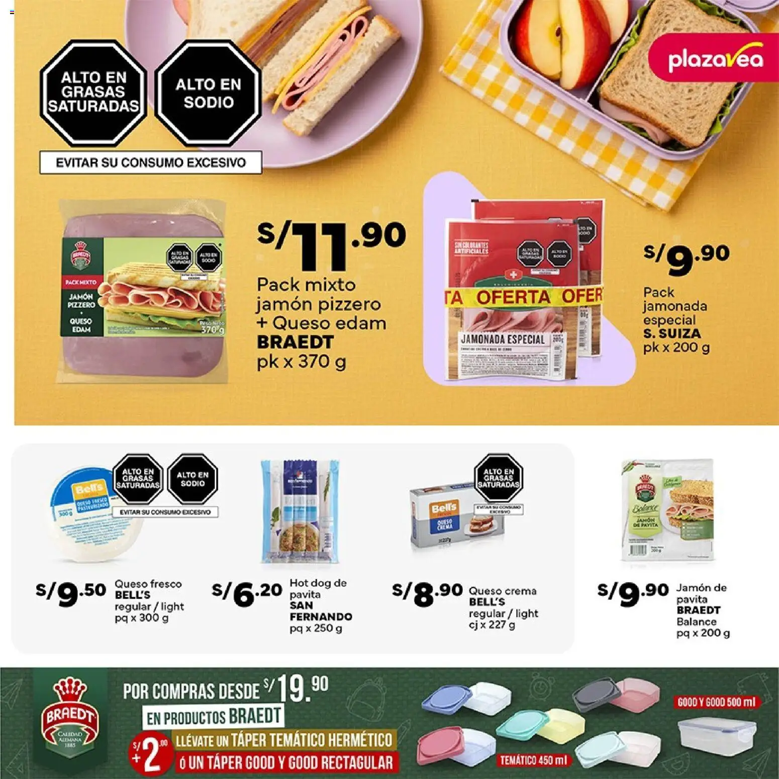 Catálogo Plaza Vea válido desde 27.02.2026 | Página: 5 | Productos: Queso, Jamón, Crema