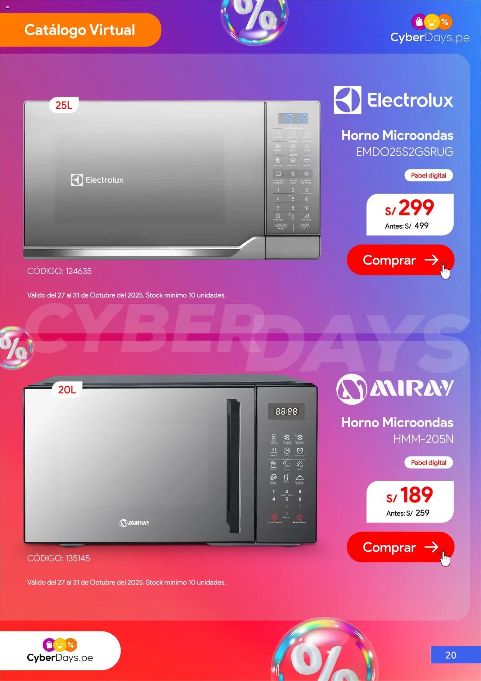 Catálogo Hiraoka válido desde 27.10.2025 | Página: 21 | Productos: Horno, Horno microondas