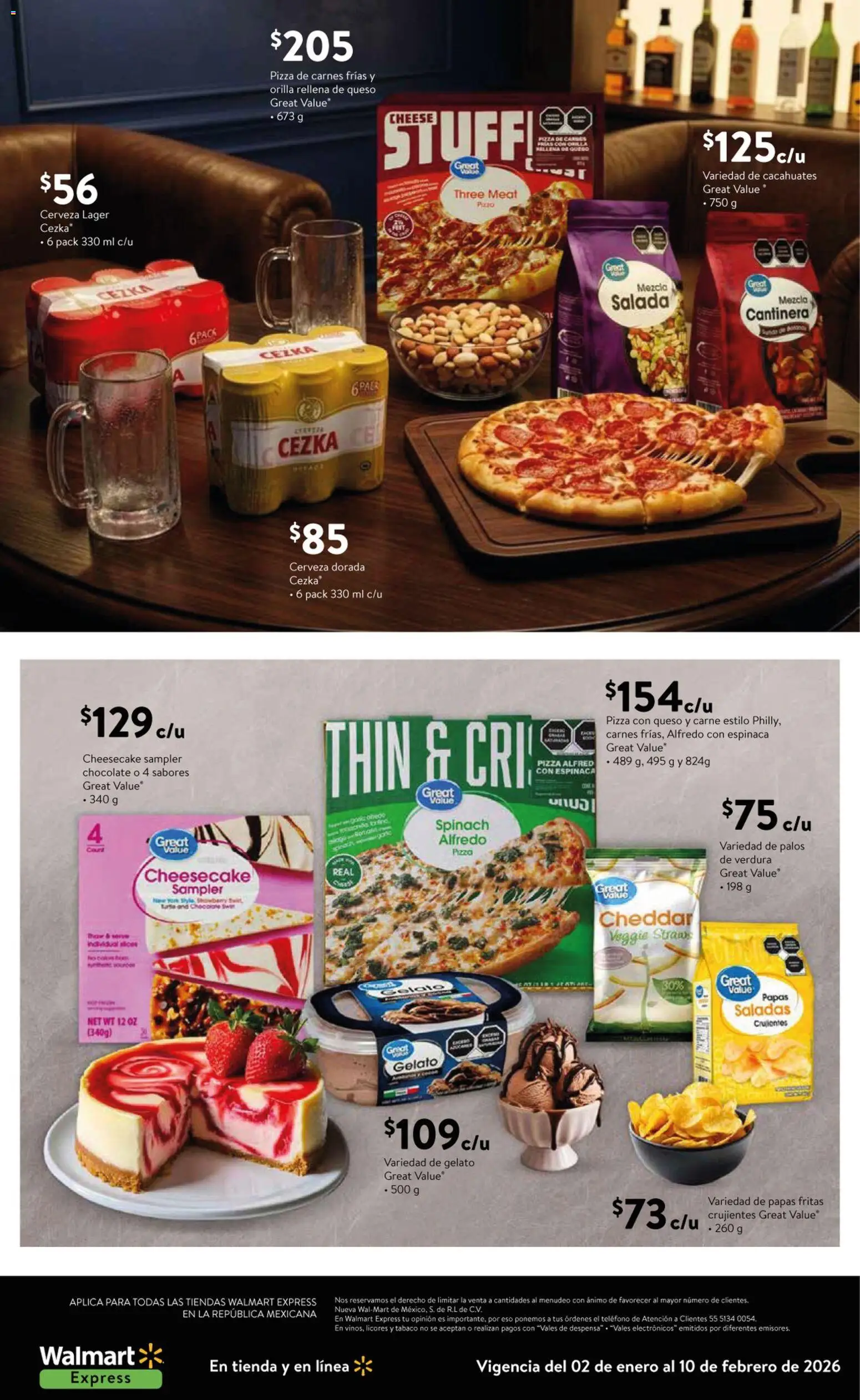 Nuevas ofertas de Walmart Express válidas en toda la República Mexicana desde el 02.01.2026. ¡Encuentra las mejores ofertas en Walmart Express folleto Celebra lo especial! | Página: 7 | Productos: Pizza, Cerveza, Papas fritas, Teléfono