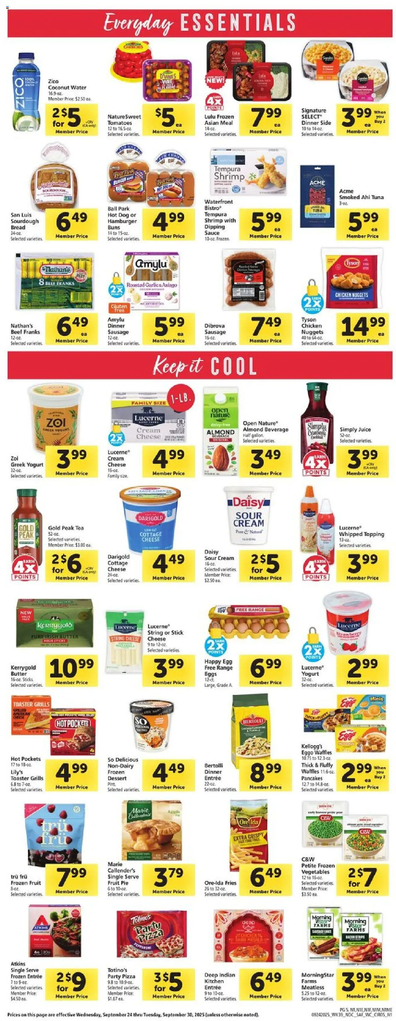 Safeway Weekly Ad - valid from 24.09.2025 | Page: 5 | Products: Butter, Cheese, Yogurt, Eggs