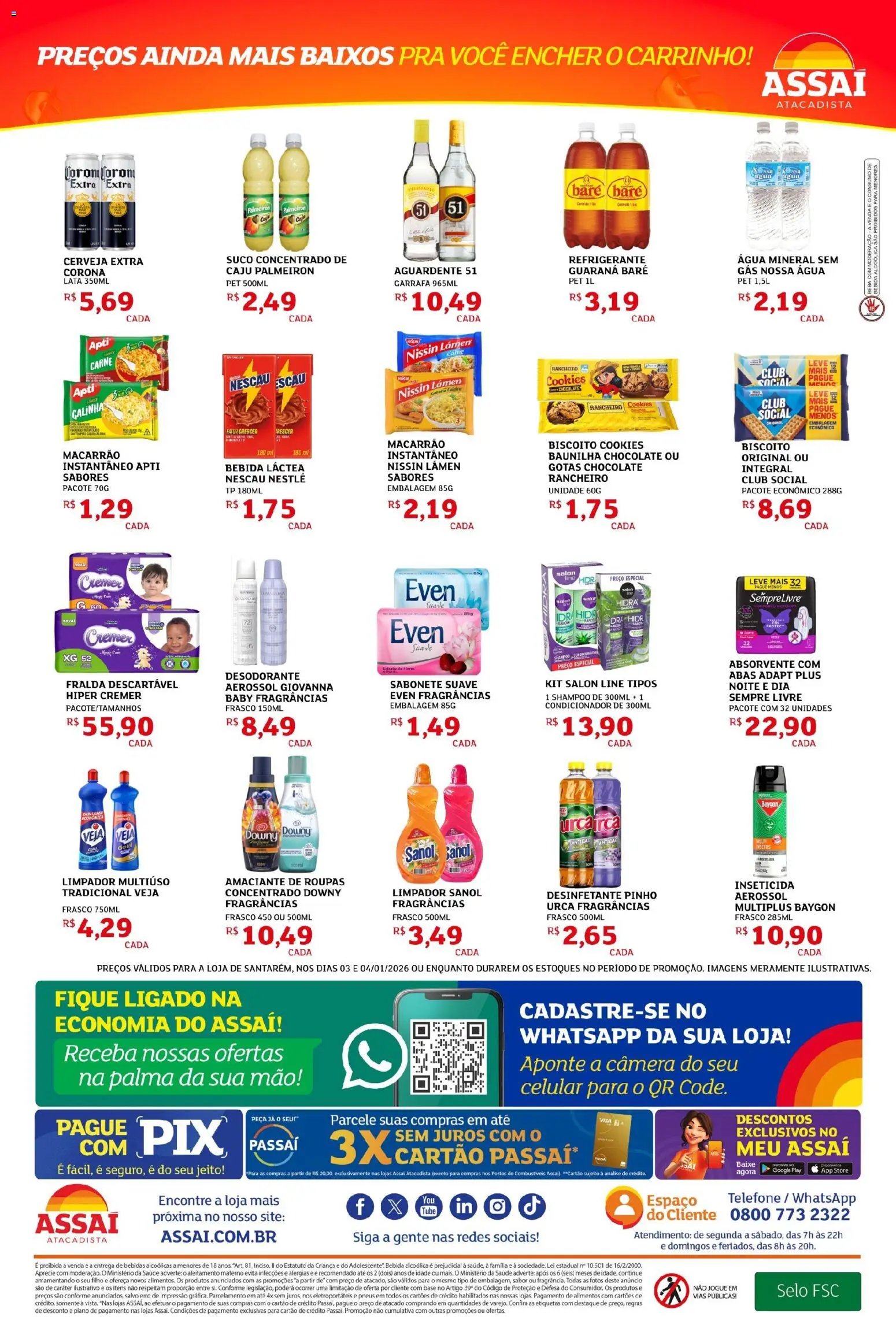 Assaí Atacadista Folheto - válido de 03.01.2026 | Página: 2 | Produtos: Carrinho, Base, Água mineral, Amaciante