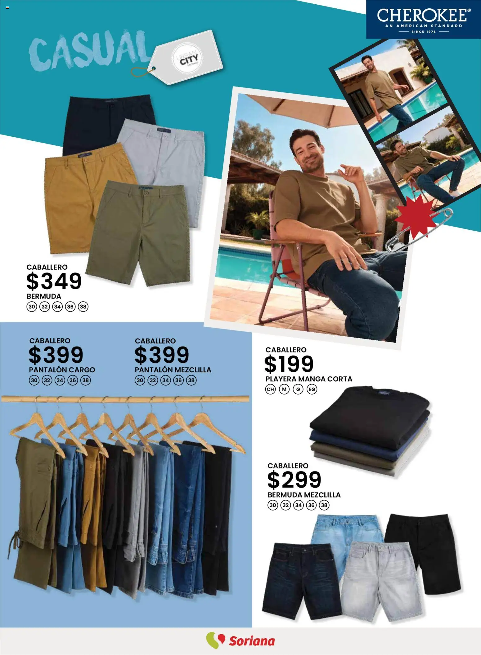 Nuevas ofertas de Soriana válidas en toda la República Mexicana desde el 12.03.2026. ¡Encuentra las mejores ofertas en Soriana Catálogo Primavera Verano Híper Nacional! | Página: 25 | Productos: Manga, Playera, Bermuda