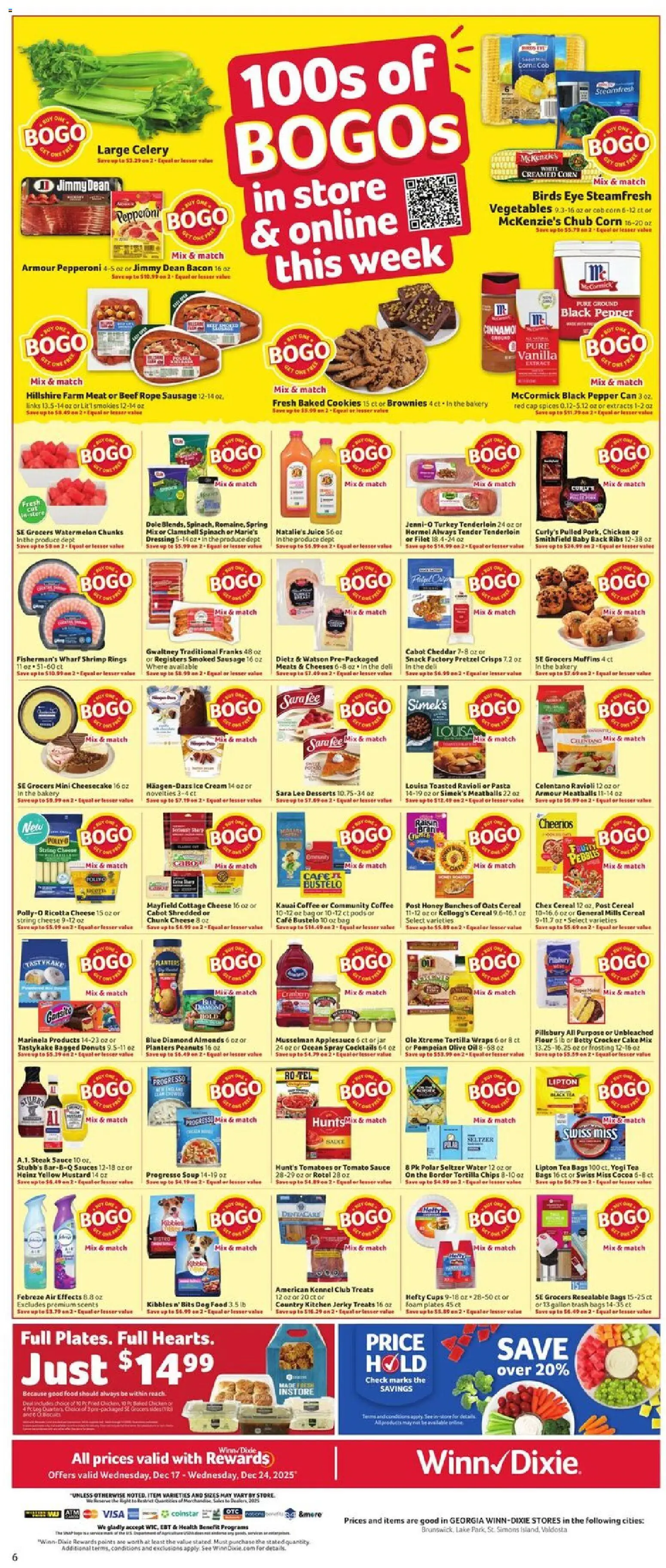 Winn Dixie Weekly Circular - GA - valid from 17.12.2025 | Page: 6 | Products: Cheese, Coffee, Cap, Bag