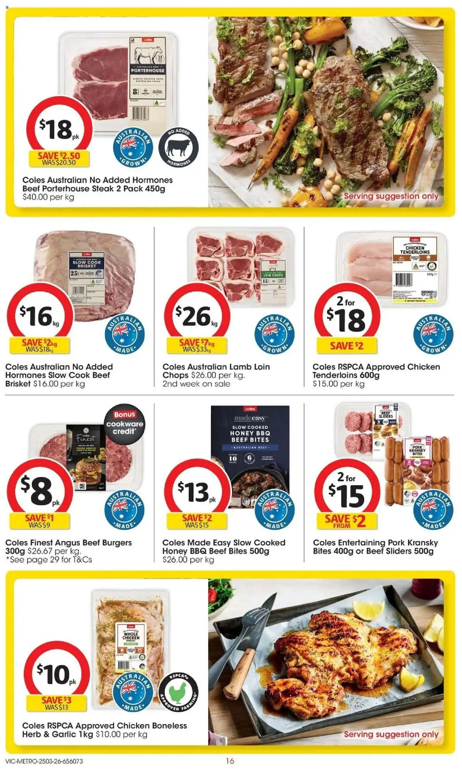 Coles catalogue - valid from 25.03.2026 | Page: 16 | Products: Herb, Chicken, Steak, Garlic