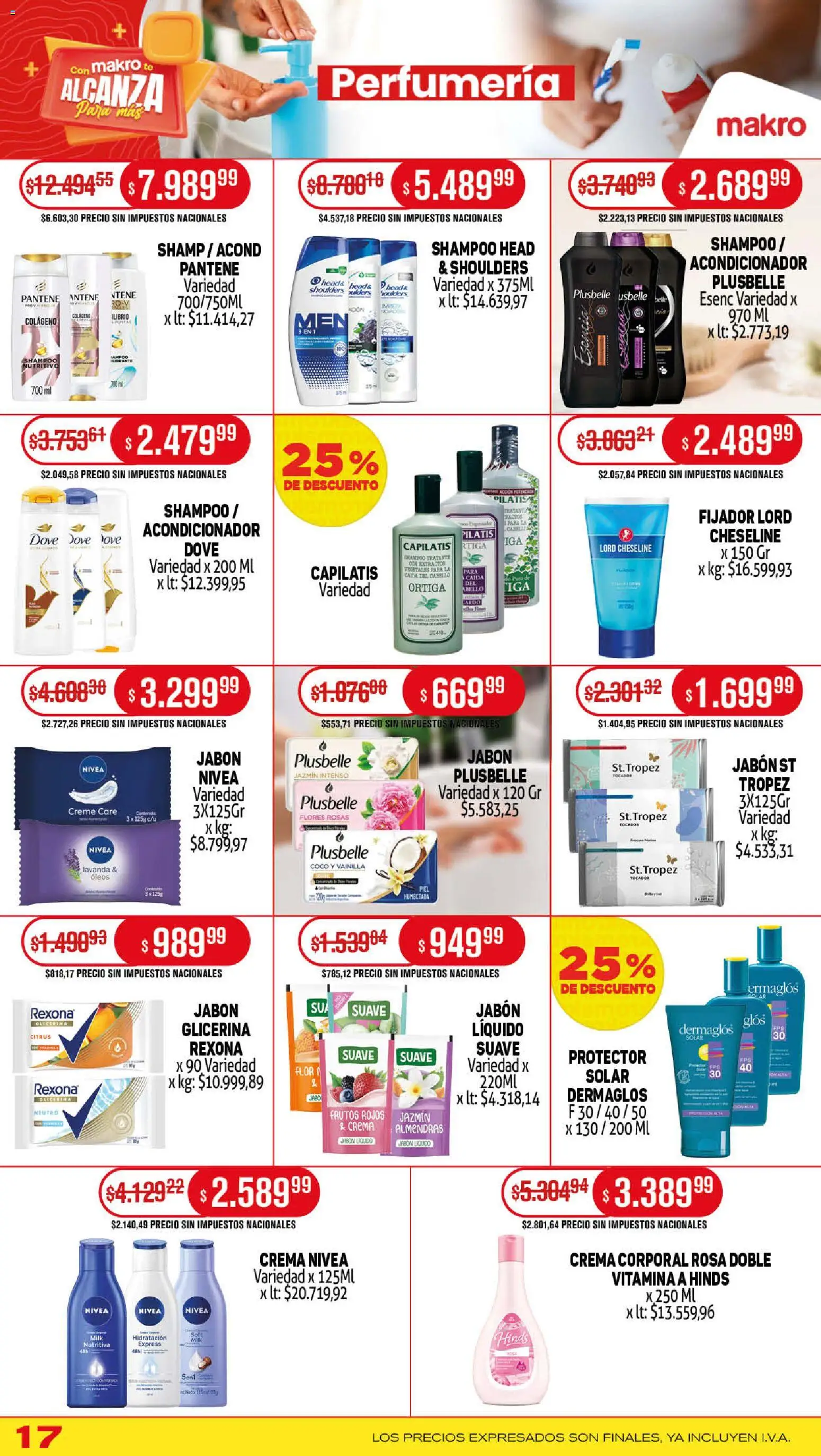 Makro ofertas │ válido desde el 13.11.2025 | Página: 17 | Productos: Jabón líquido, Acondicionador, Jabón, Crema