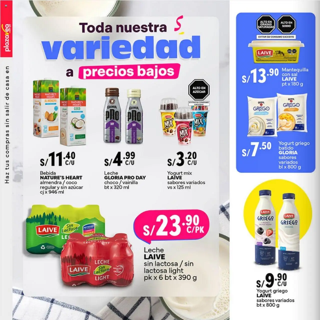Catálogo Plaza Vea válido desde 15.09.2025 | Página: 8 | Productos: Leche, Mantequilla, Yogurt