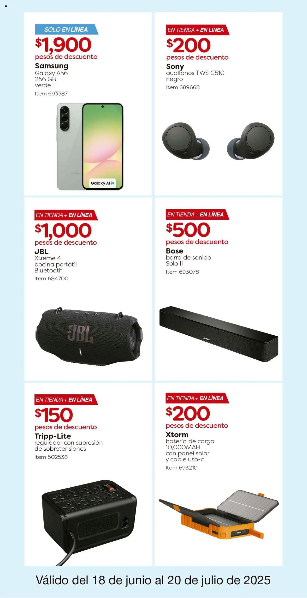 Nuevas ofertas de Costco válidas en toda la República Mexicana desde el 18.06.2025. ¡Encuentra las mejores ofertas en Costco catálogo! | Página: 6 | Productos: Cable, Bocina, Barra, Batería