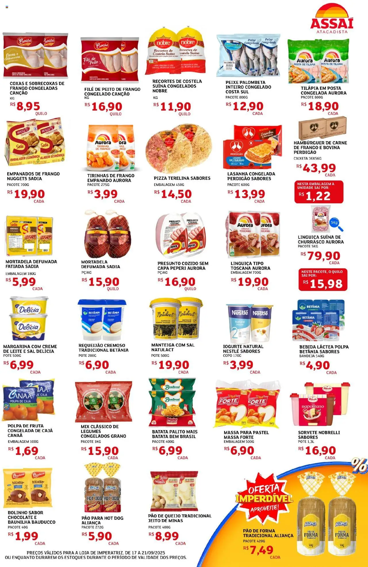 Assaí Atacadista Folheto - válido de 17.09.2025 | Página: 3 | Produtos: Aliança, Presunto, Peixe, Bandeja