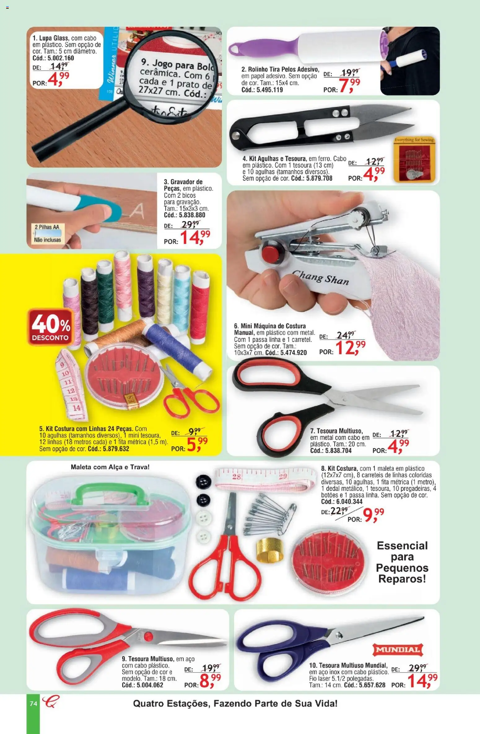 Quatro Estações Folheto - válido de 01.02.2026 | Página: 70 | Produtos: Máquina de costura, Lupa, Fita, Bolo