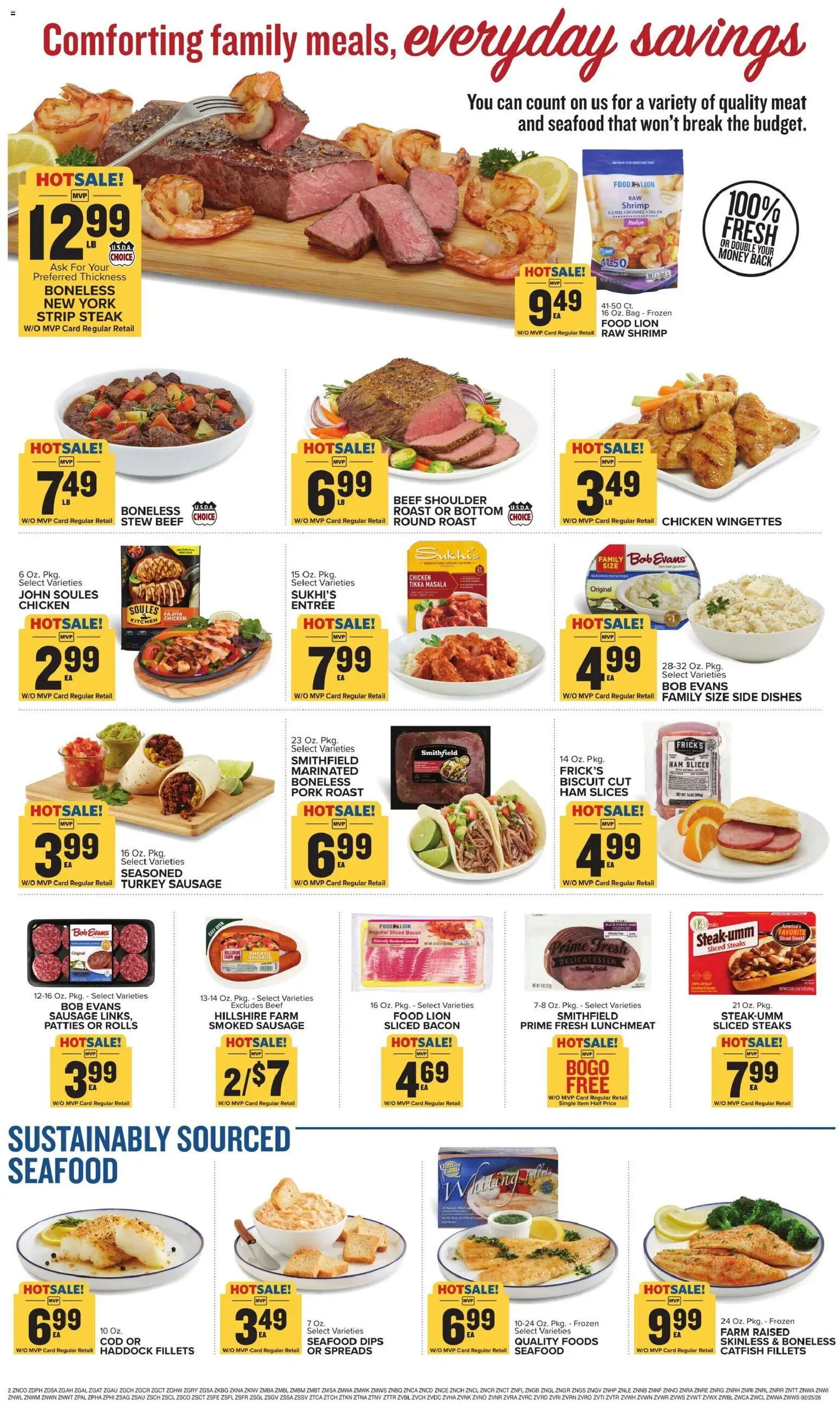 Food Lion Weekly Ad - valid from 25.02.2026 | Page: 4 | Products: Pork, Beef, Potatoes, Seafood