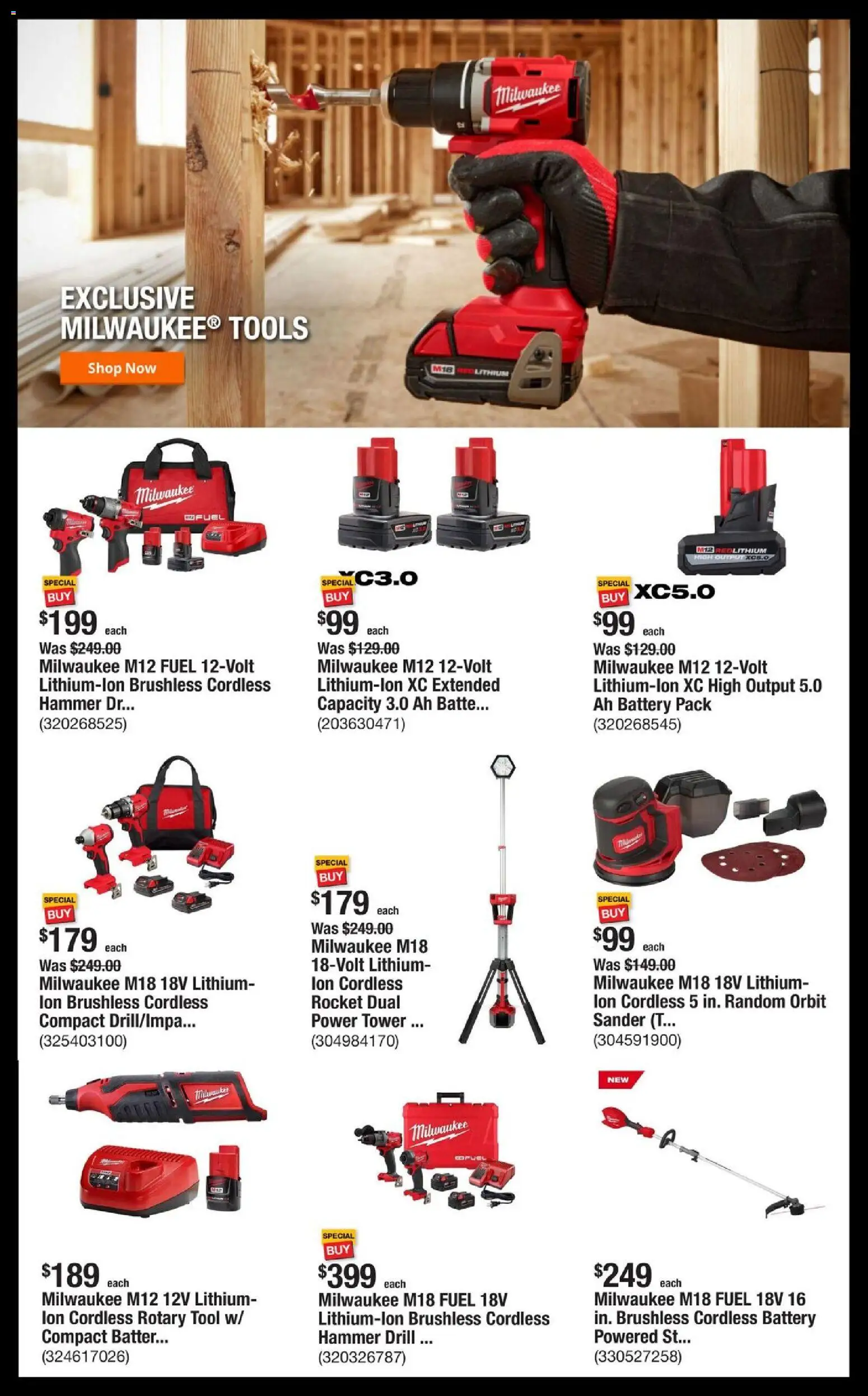 Home Depot Shop Pro Ad - valid from 03.11.2025 | Page: 2 | Products: Sander, Battery, Rotary Tool, Hammer