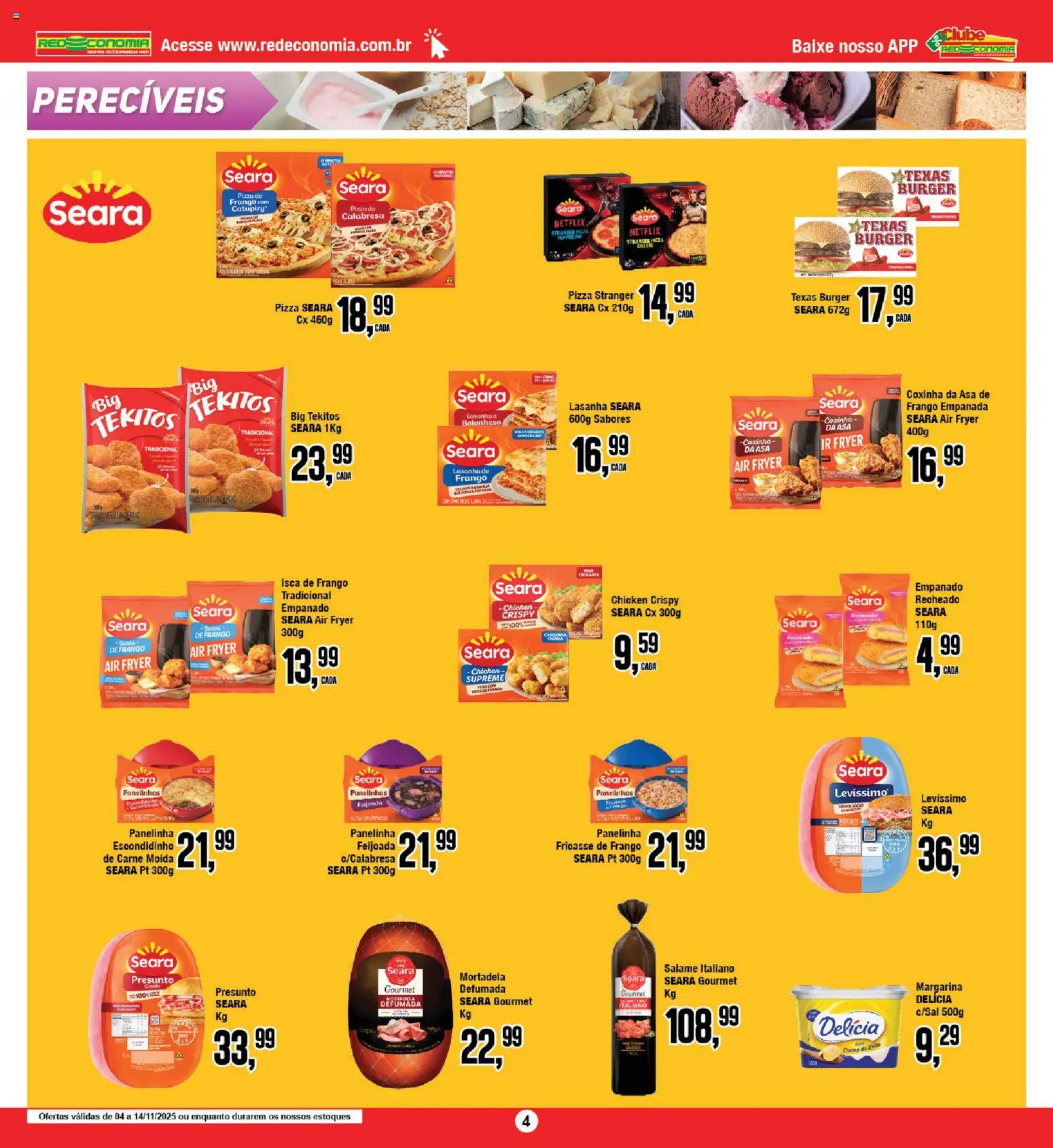RedEconomia Folheto - válido de 14.11.2025 | Página: 4 | Produtos: Air fryer, Pizza, Frango, Carne moída
