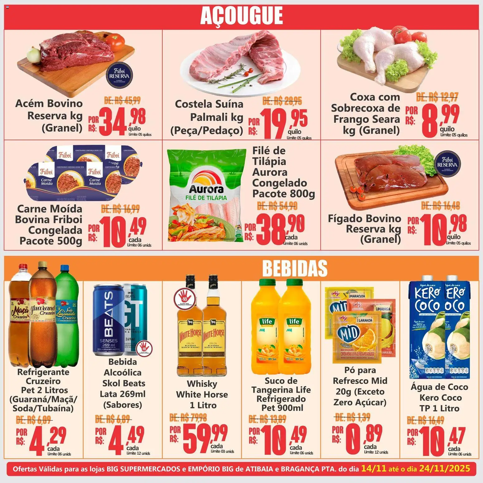 Big Supermercados Folheto - válido de 14.11.2025 | Página: 2 | Produtos: Refresco, Whisky, Acém, Suco