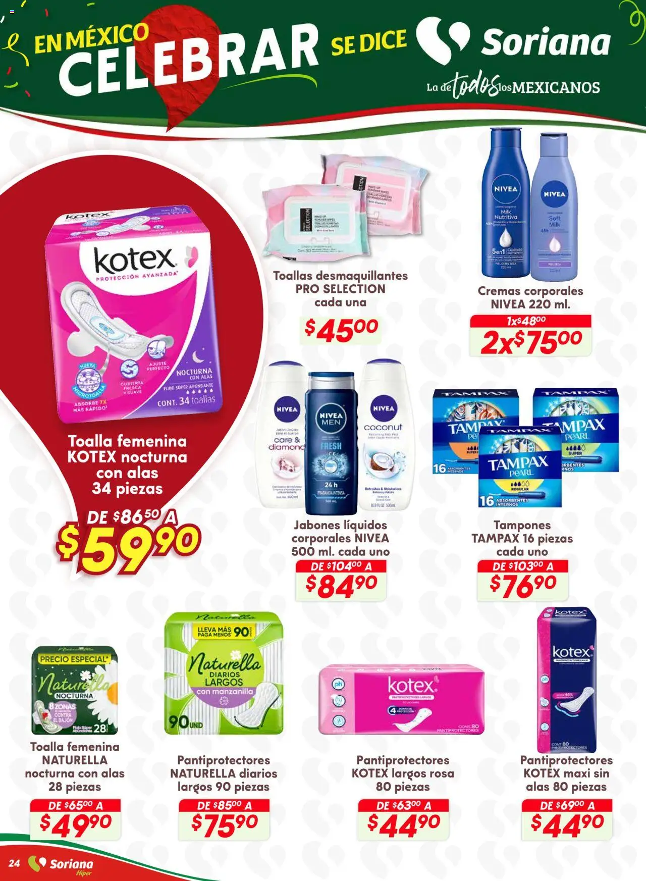 Nuevas ofertas de Soriana válidas en toda la República Mexicana desde el 18.09.2025. ¡Encuentra las mejores ofertas en Soriana - Preciazazaso Híper: Edo Mex, Gro, Hgo, Mor, Pue, Qto, Tlax, Ver! | Página: 31 | Productos: Toalla, Tampones, Toallas, Jabón