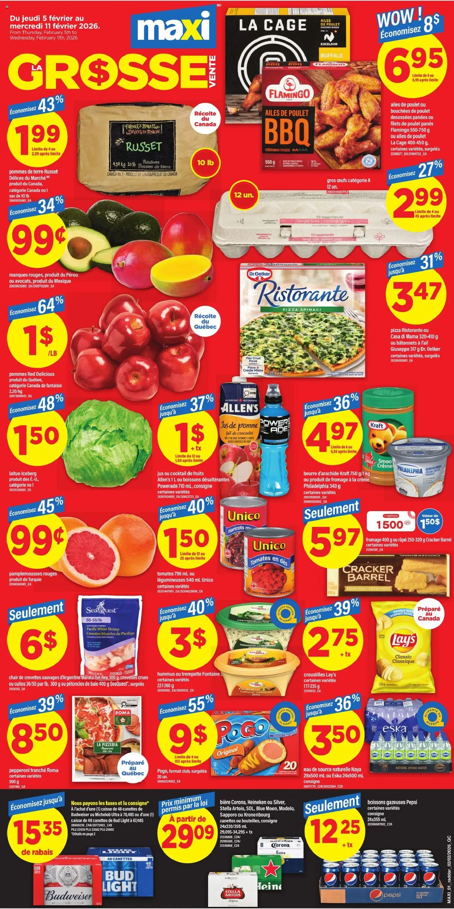 Maxi flyer valid from 05.02.2026 | Page: 1 | Products: Cream, Chicken wings, Chair, Chicken