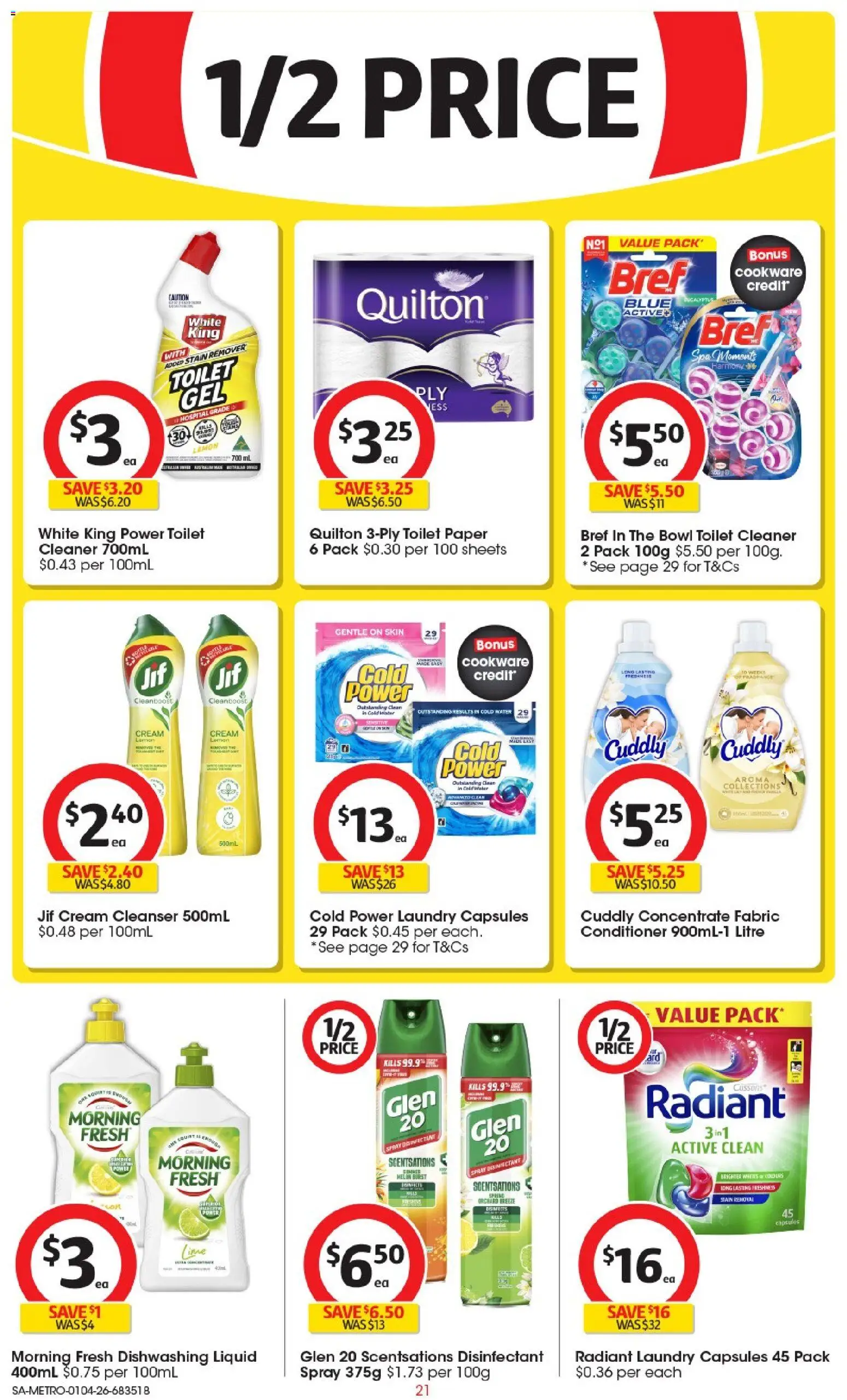 Coles catalogue - valid from 01.04.2026 | Page: 21 | Products: Toilet, Stain remover, Lemon, Laundry
