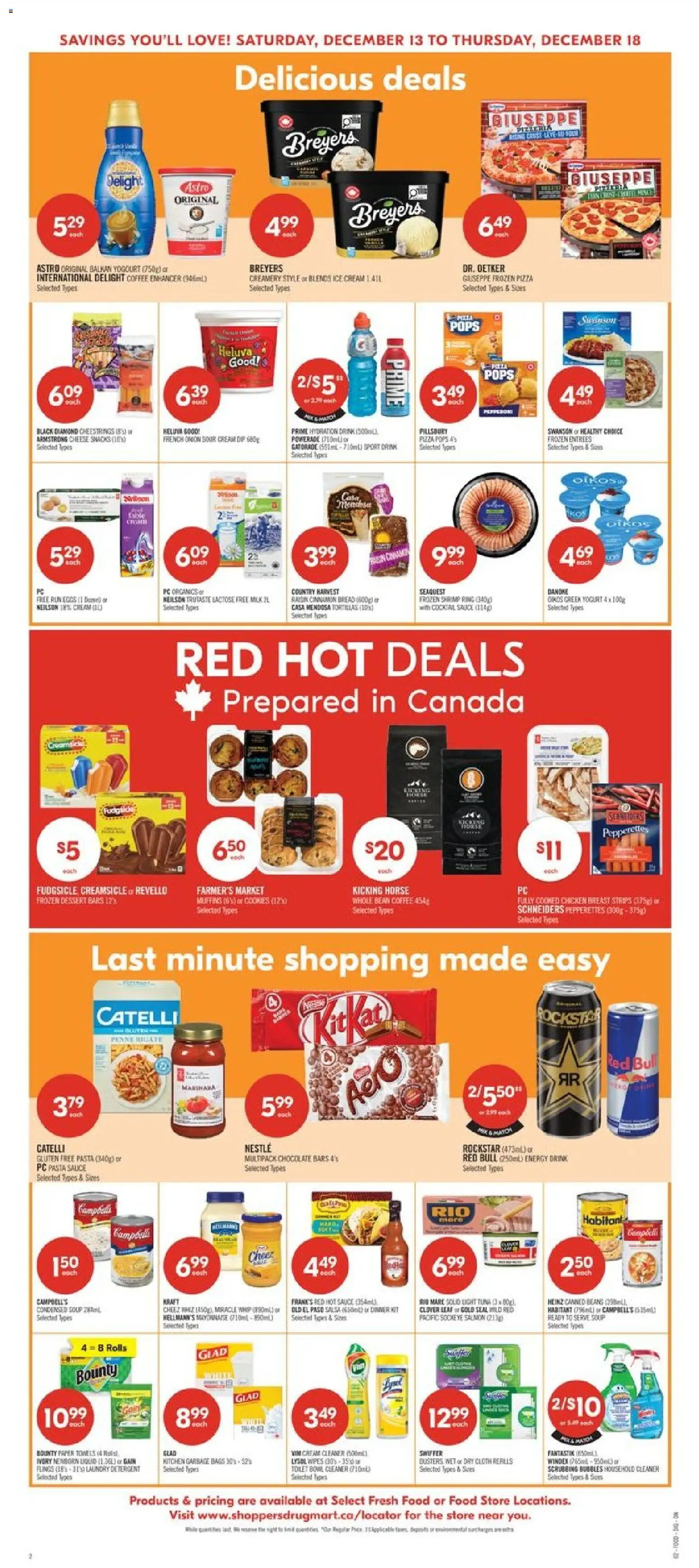 Shoppers flyer valid from 12.12.2025 | Page: 6 | Products: Ice cream, Cheese, Yogurt, Coffee