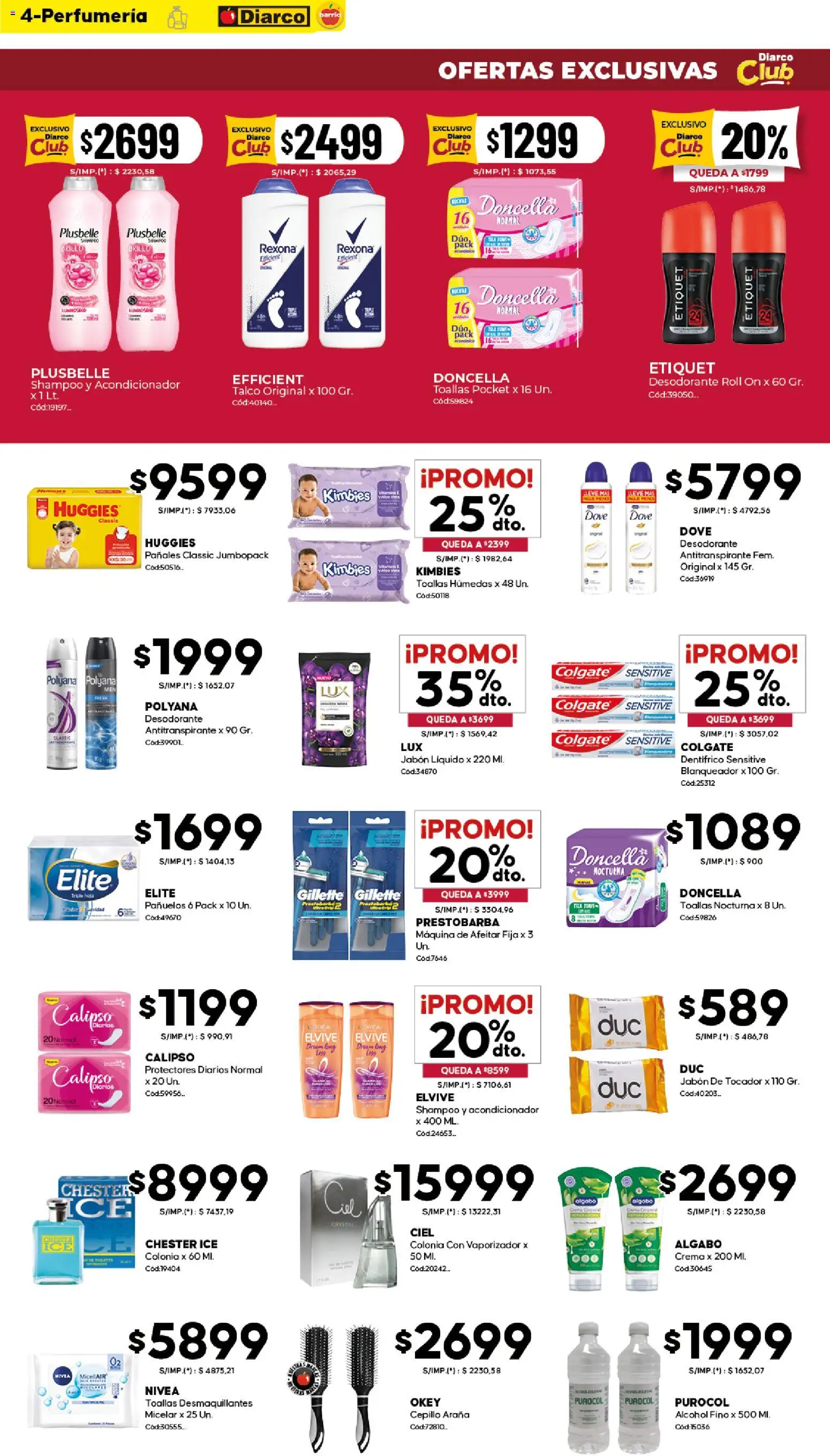 Diarco - Ofertas Diarco Barrio │ válido desde el 15.12.2025 | Página: 4 | Productos: Acondicionador, Brillo, Antitranspirante, Pañales