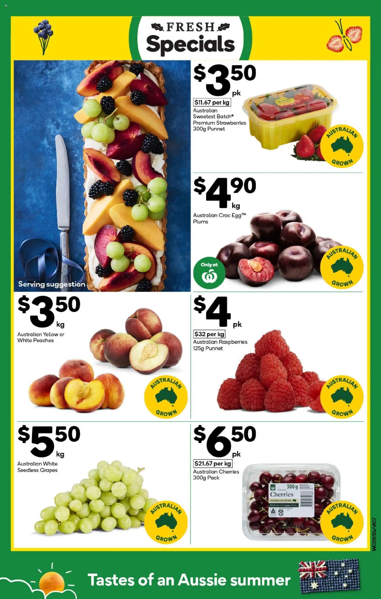 Woolworths catalogue - valid from 21.01.2026 | Page: 7 | Products: Cherries, Strawberries, Grapes, Plums