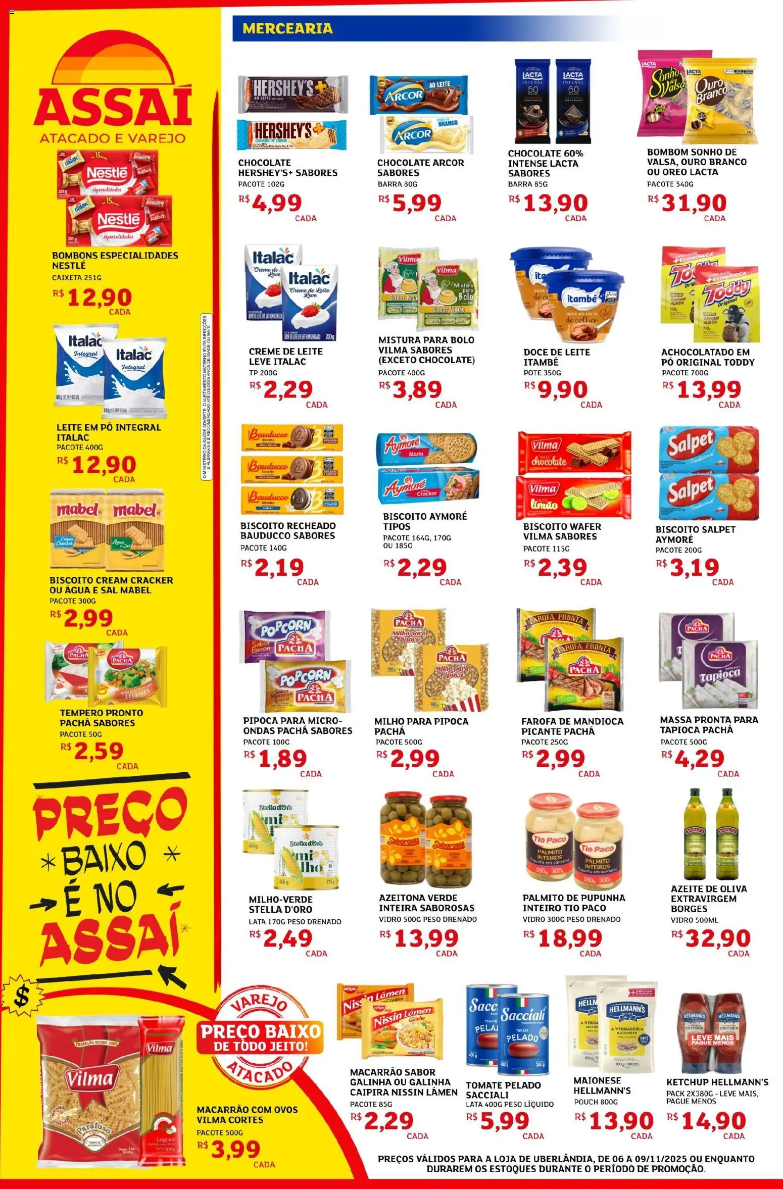 Assaí Atacadista Folheto - válido de 06.11.2025 | Página: 2 | Produtos: Mandioca, Baixo, Sal, Pipoca